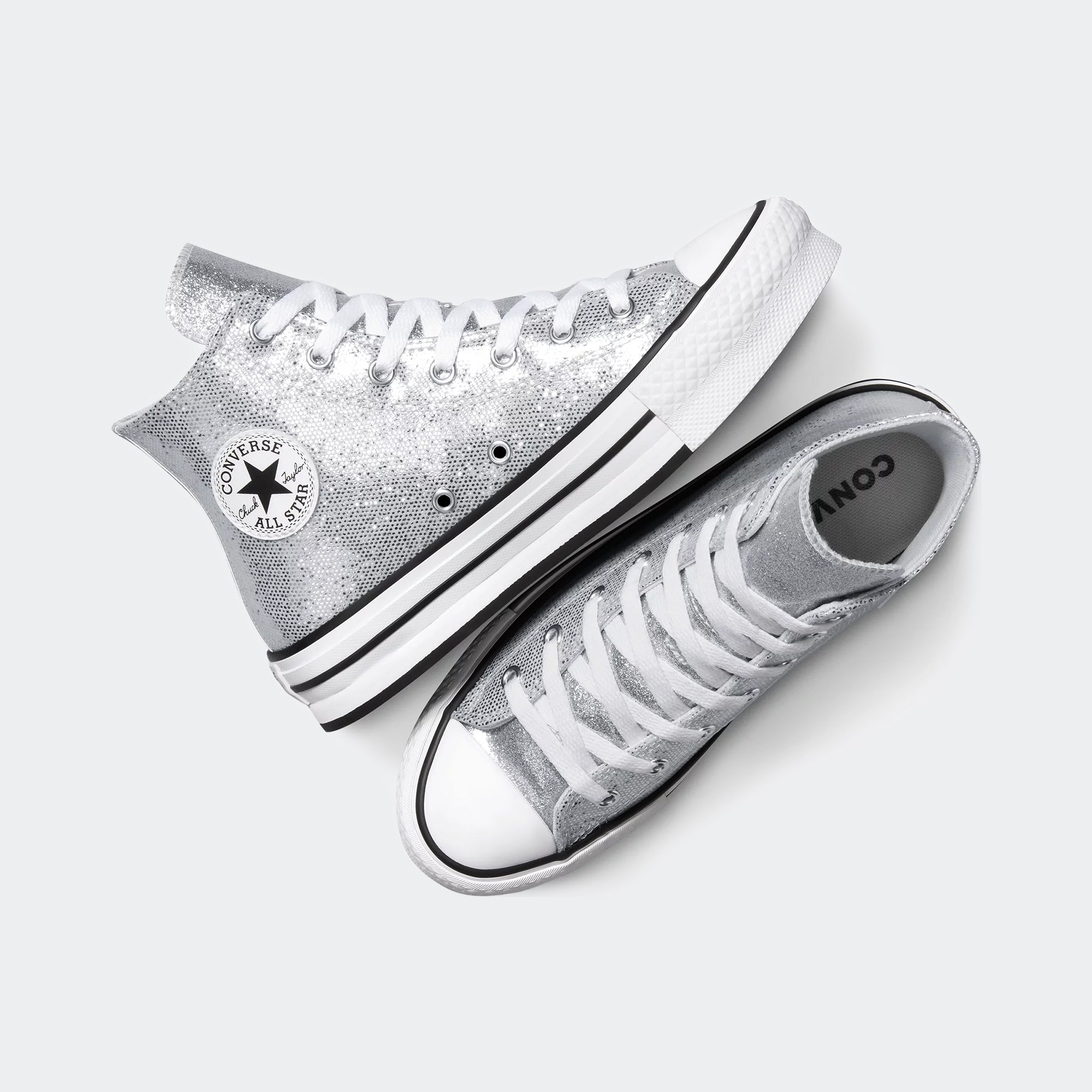 Big Kid Converse Chuck Taylor All Star EVA Lift Platform Silver