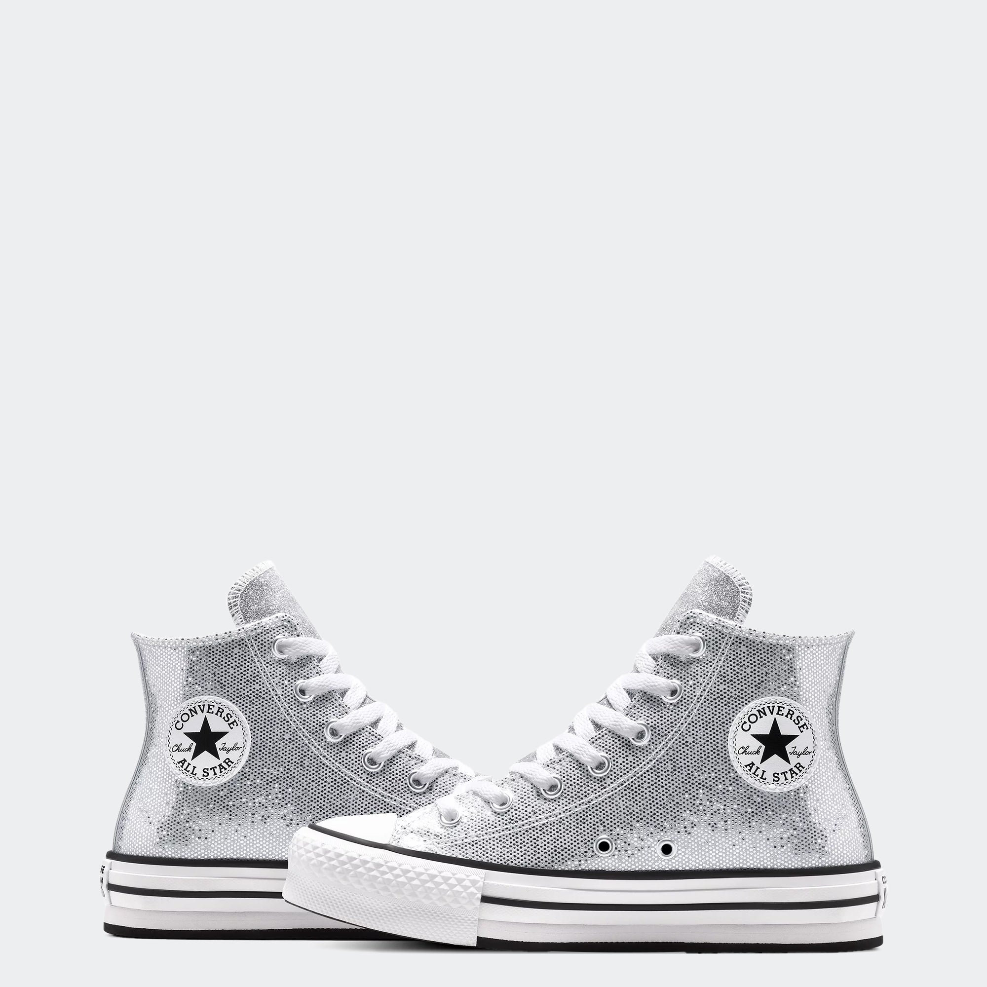 Big Kid Converse Chuck Taylor All Star EVA Lift Platform Silver