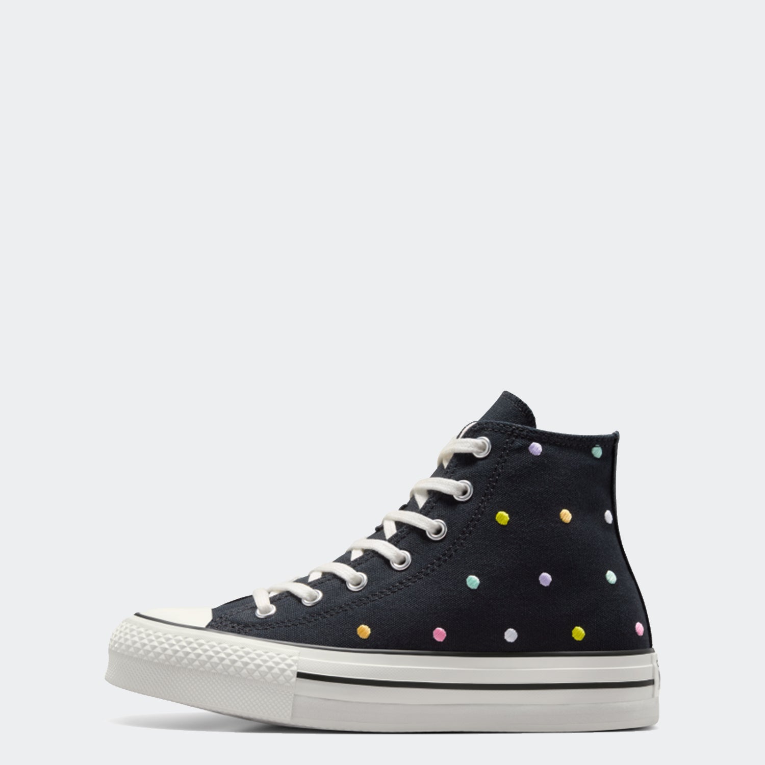 Big Kid Converse Chuck Taylor All Star Embroidered Polka Dots Platform Shoes