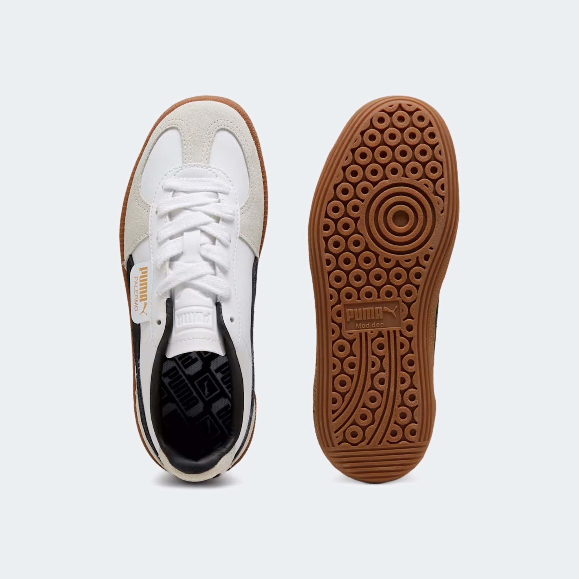 Kids PUMA Palermo Leather Shoes White