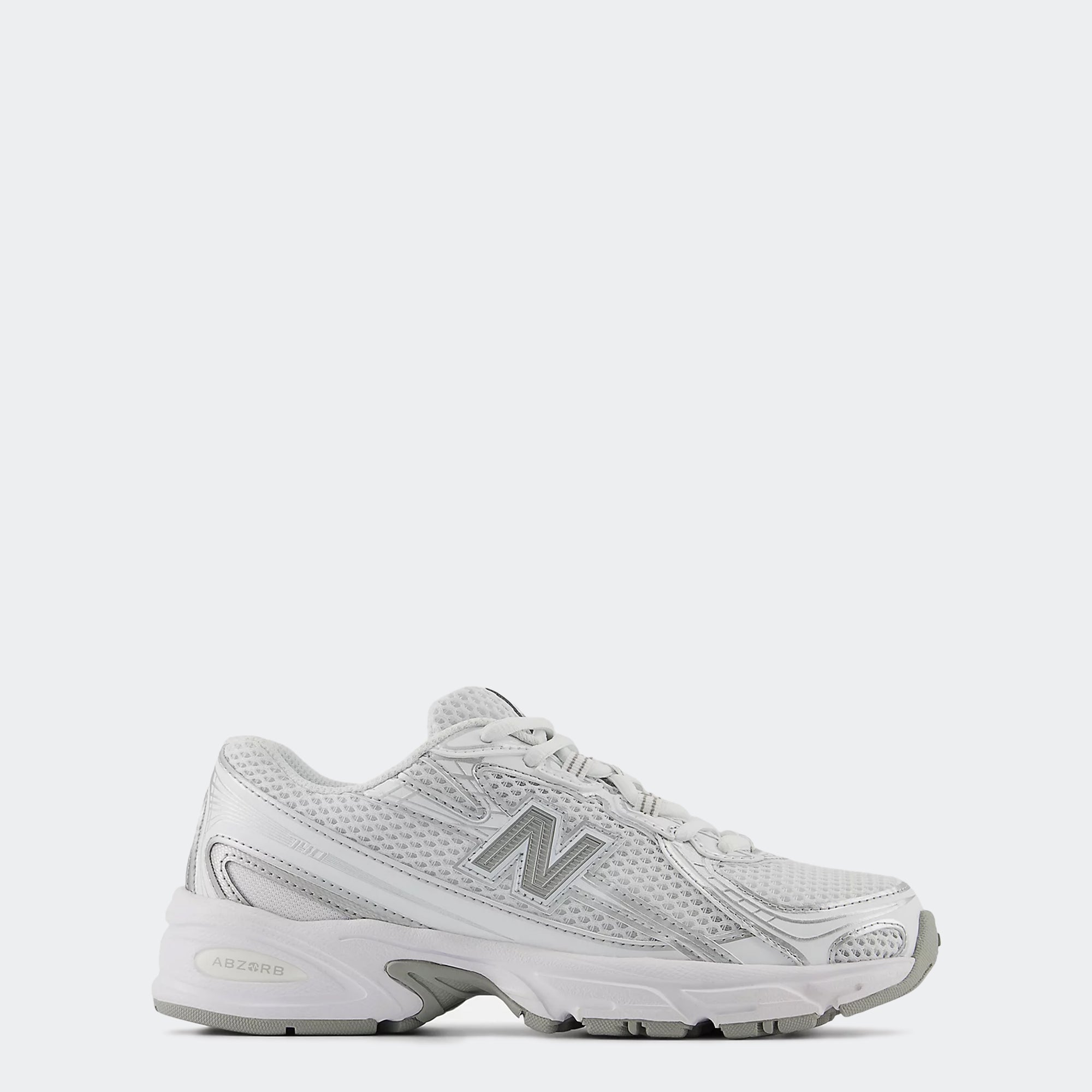 Big Kids New Balance 740 Shoes White with Silver Metallic