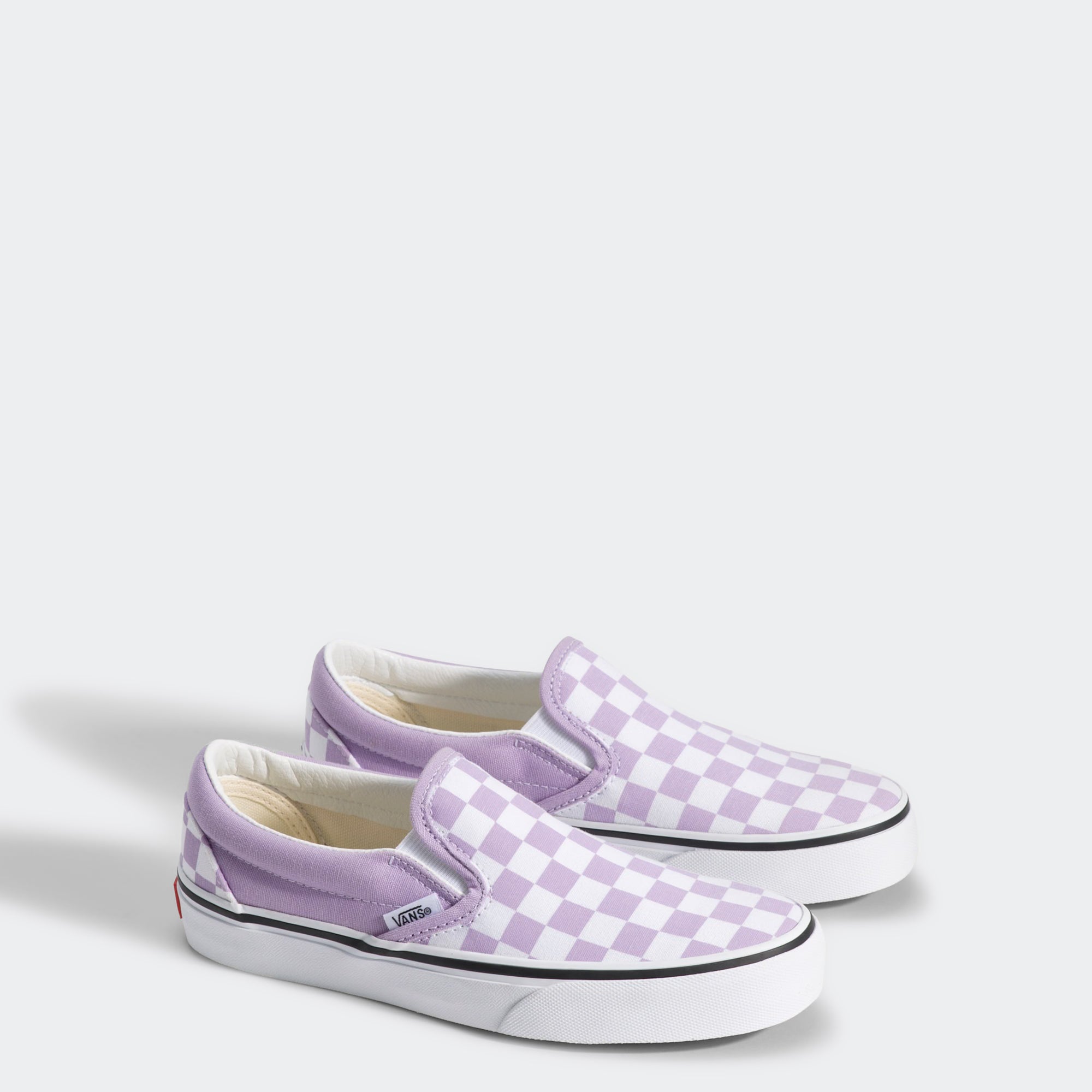 Big Kids Vans Classic Slip-On Checkerboard Shoes Soft Orchid Purple