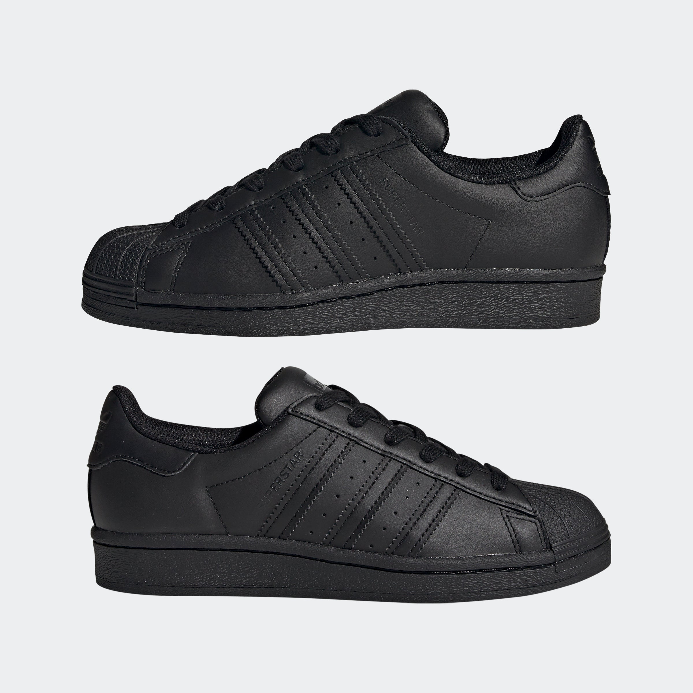 Big Kids adidas Originals Superstar Shoes Triple Black