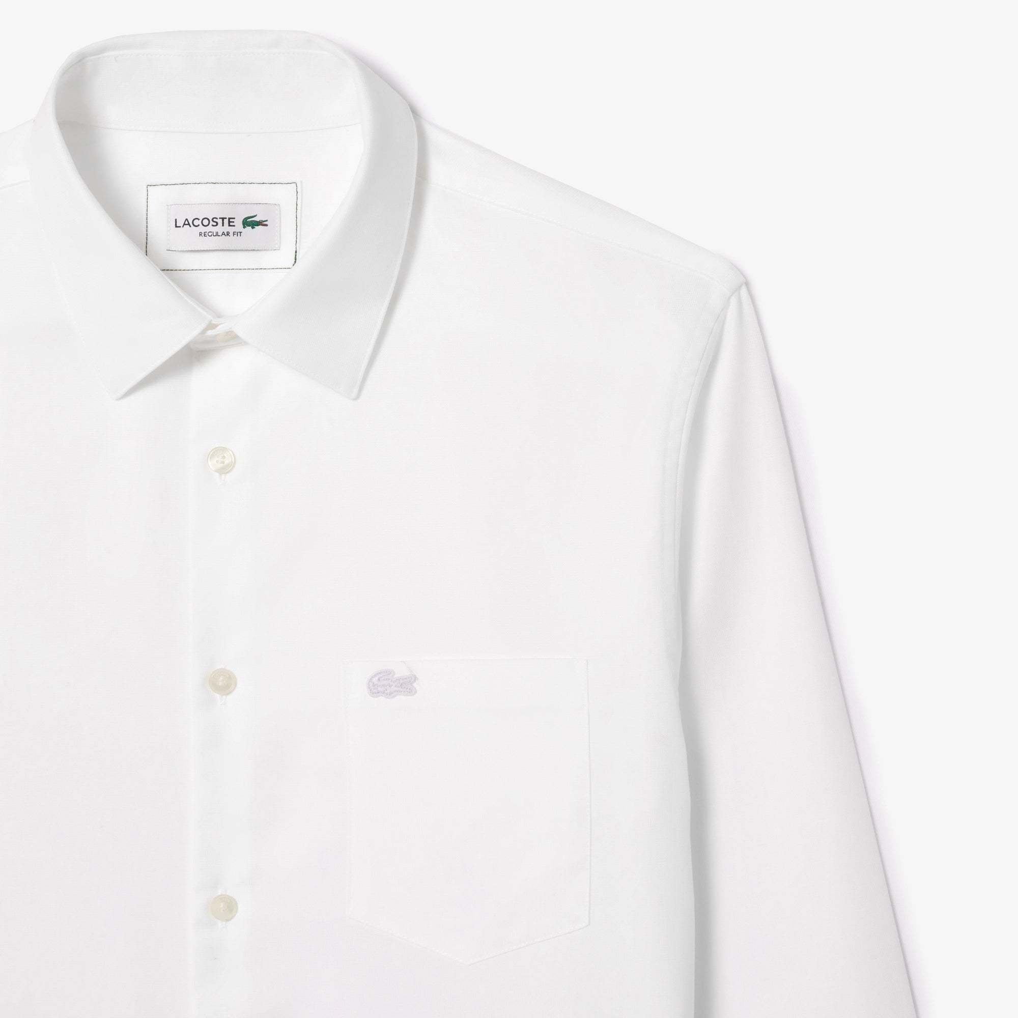 Men's Lacoste Regular Fit Cotton Button Down Shirt White