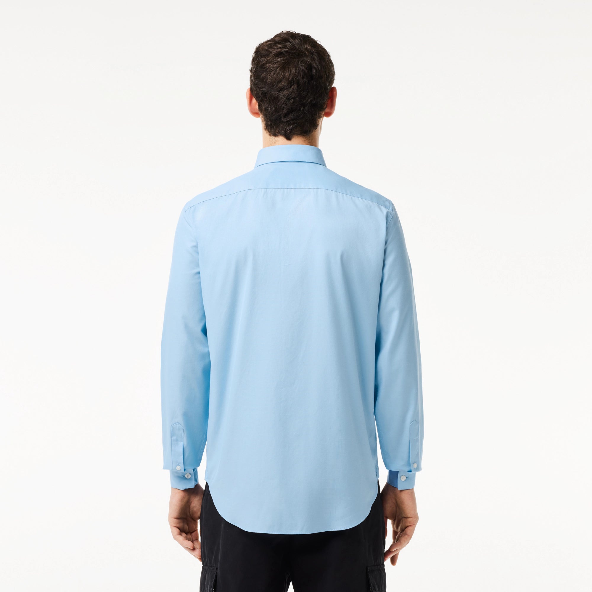 Men's Lacoste Regular Fit Cotton Button Down Shirt Pastel Blue