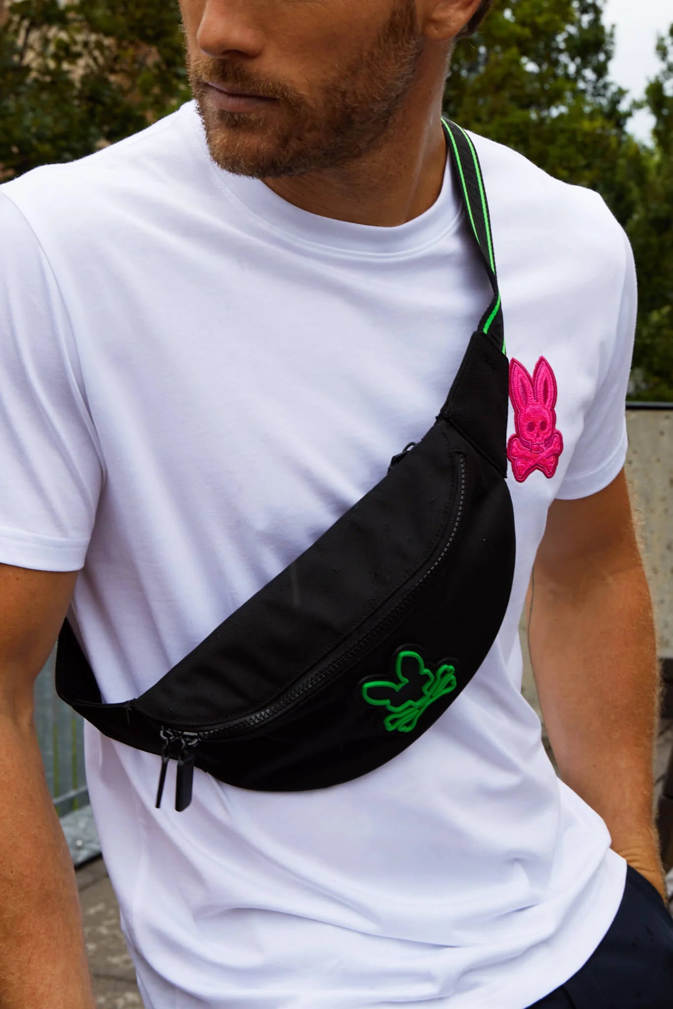 Men's Psycho Bunny Cleveland Chainstitch Logo Tee White