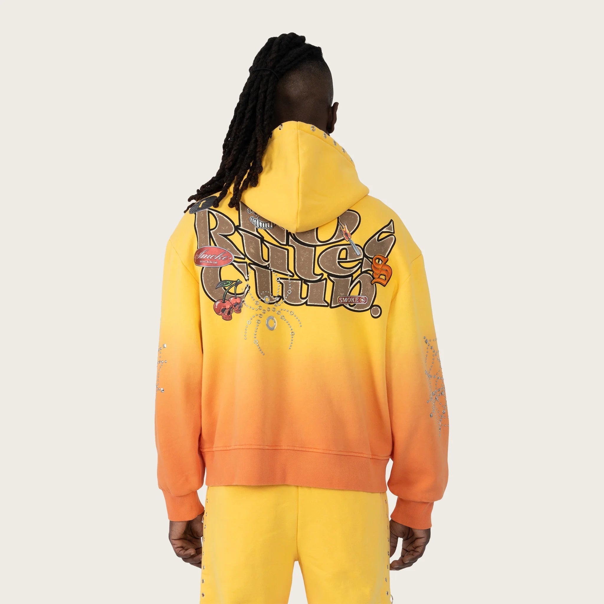 Men's Smoke Rise Oversized No Rules Fleece Full Zip Hoodie Daffodil Yellow