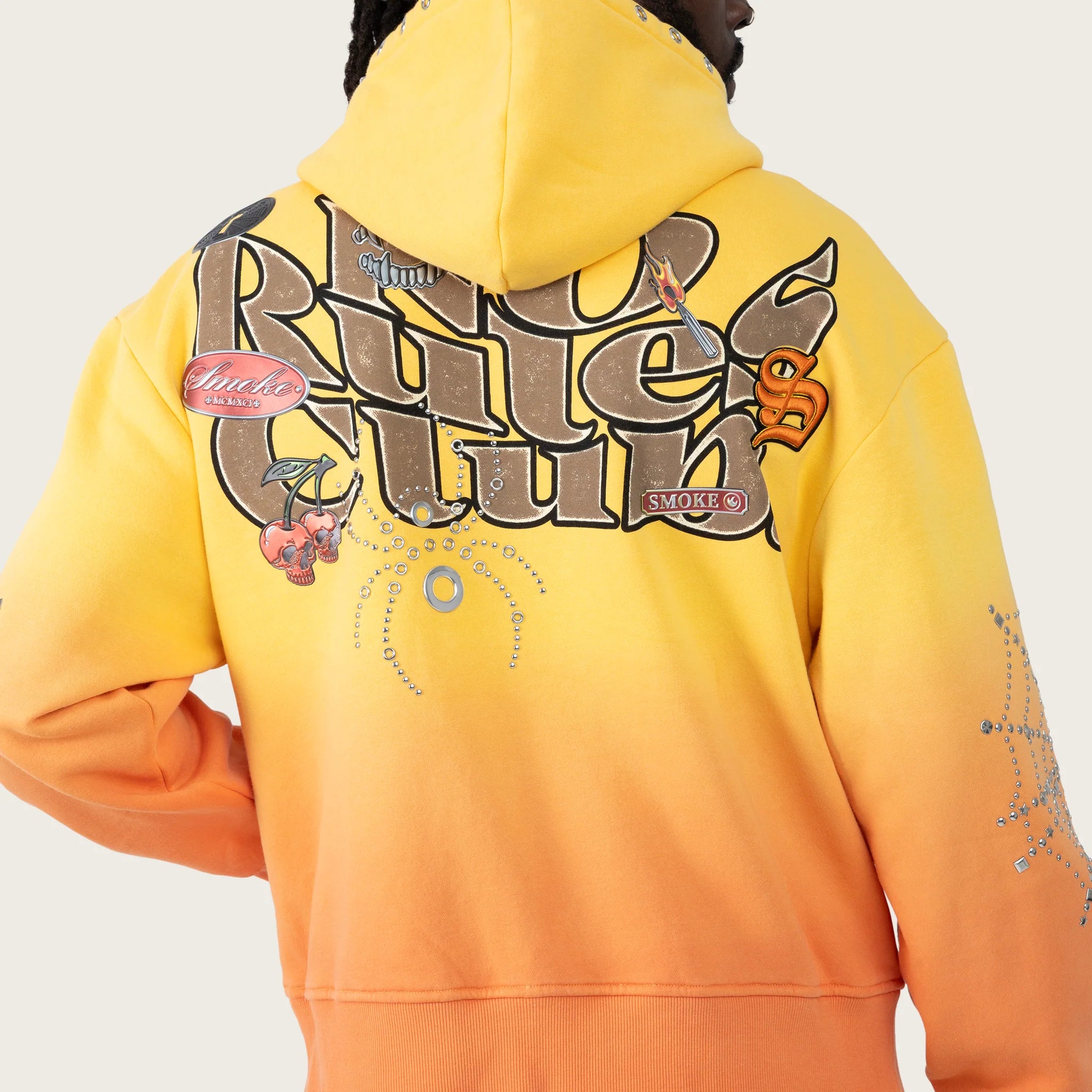 Men's Smoke Rise Oversized No Rules Fleece Full Zip Hoodie Daffodil Yellow
