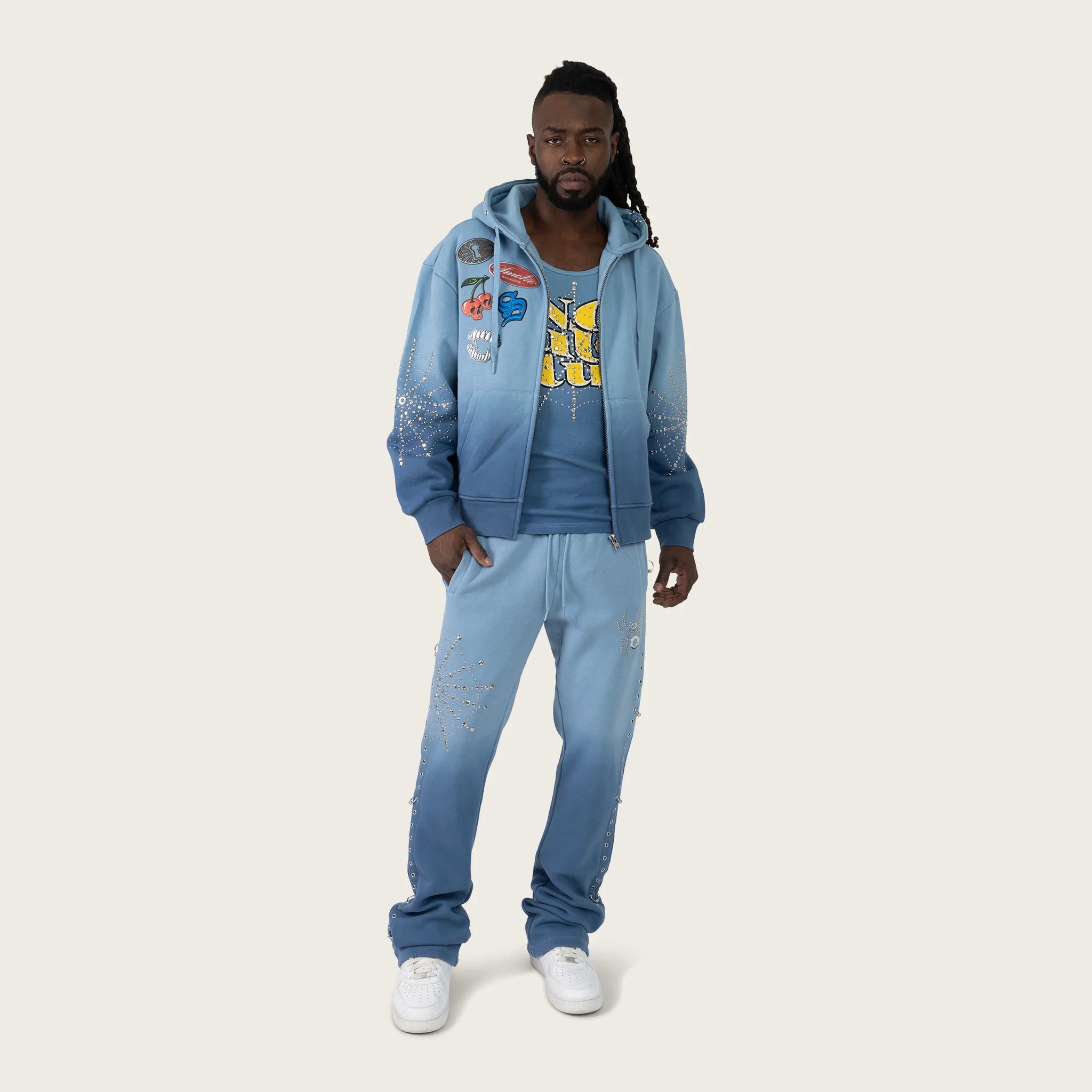Men's Smoke Rise Oversized No Rules Fleece Full Zip Hoodie Dusk Blue