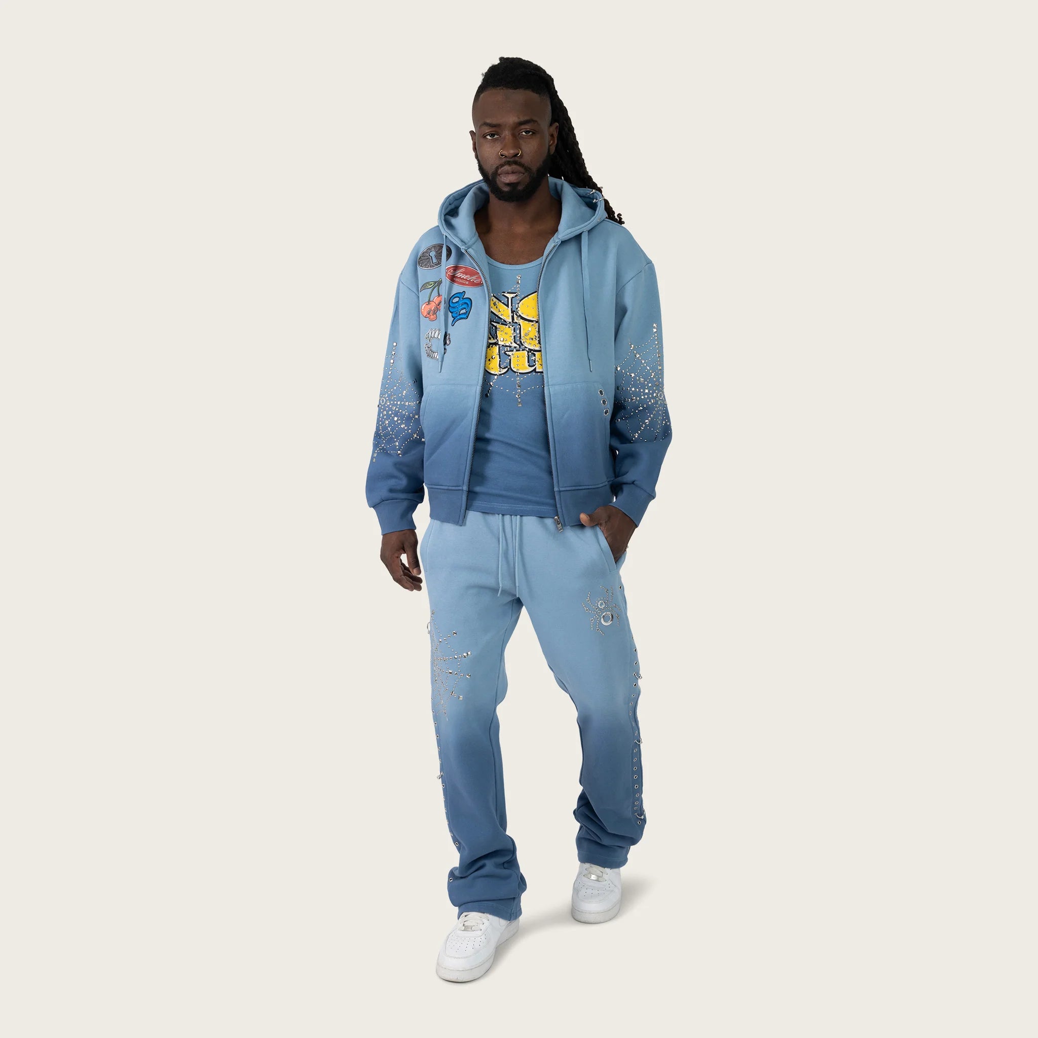 Men's Smoke Rise Oversized No Rules Fleece Full Zip Hoodie Dusk Blue