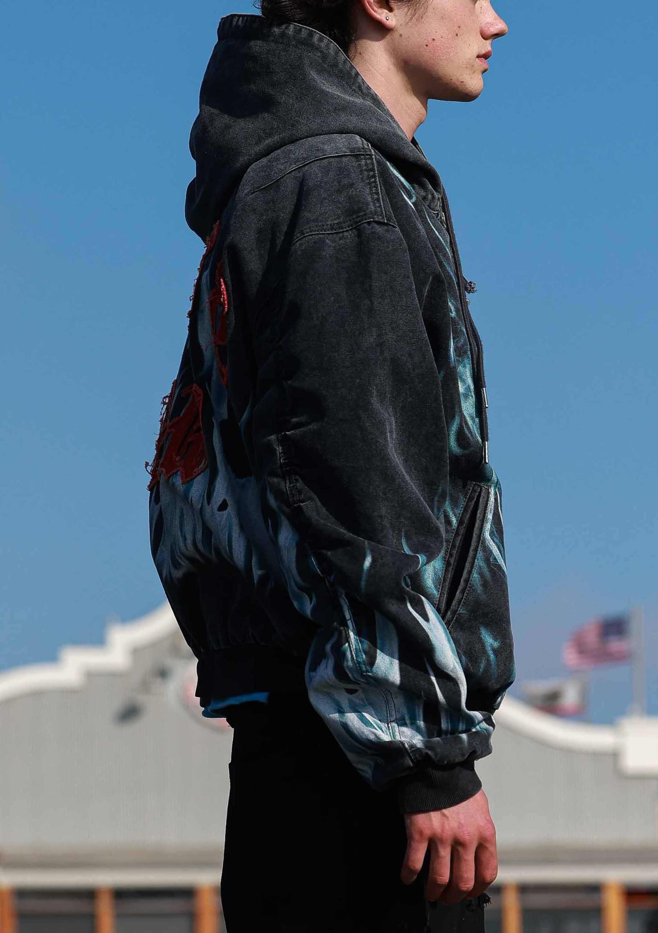 Men's First Row Wake Up & Be Fierce Flame Hood Jacket