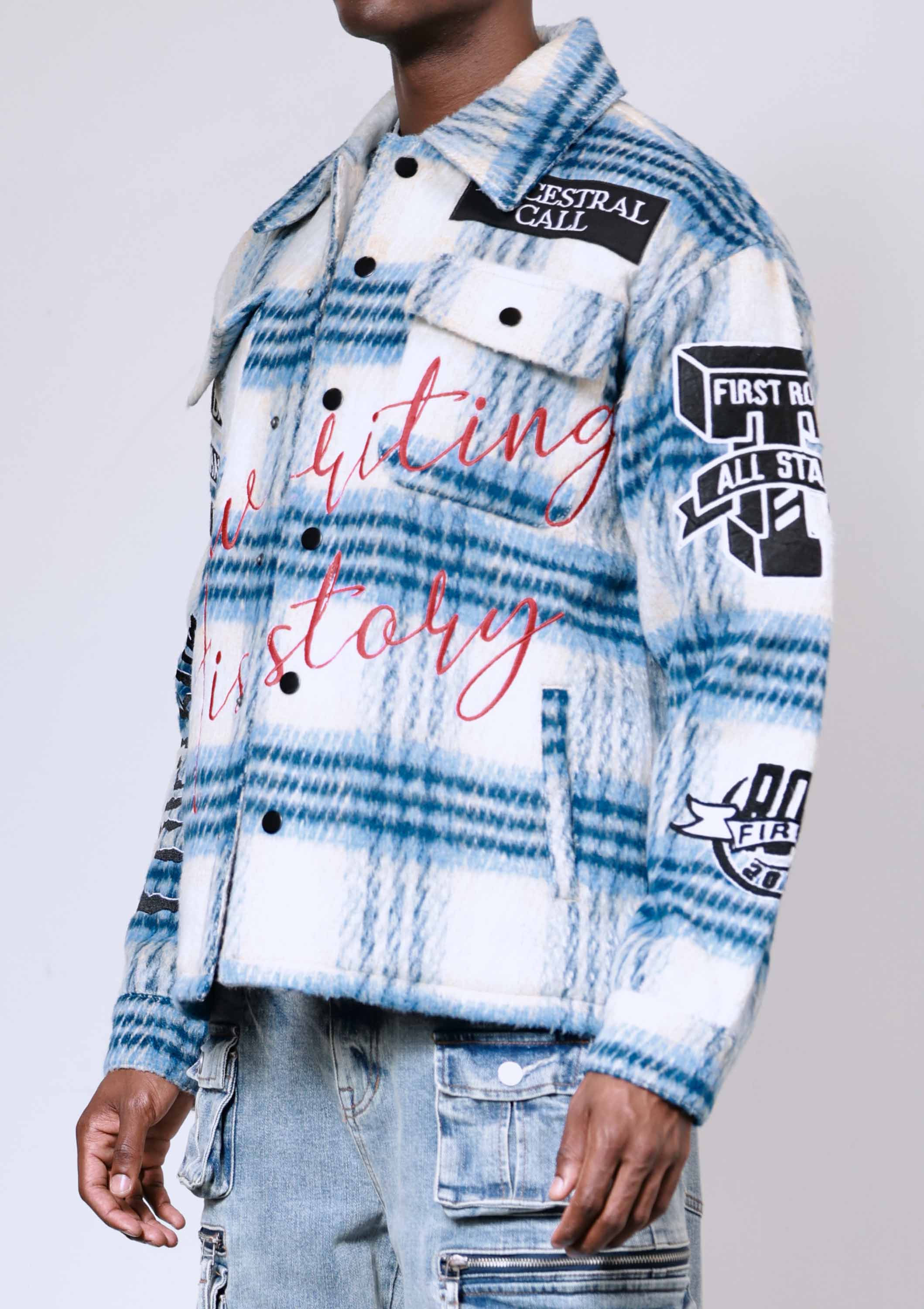 Men's First Row Ancestral Call Shacket Blue