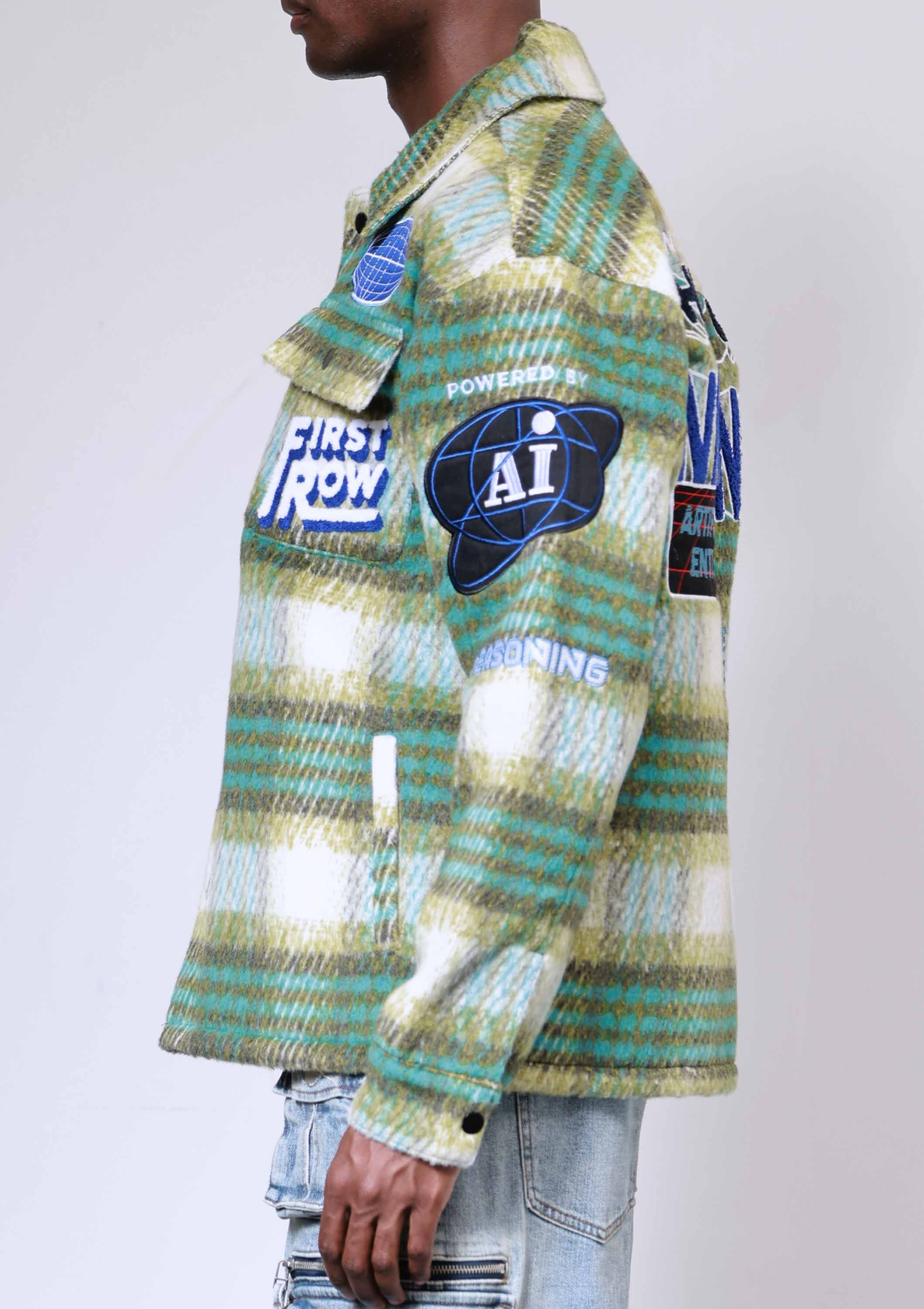 Men's First Row Post Human Shacket Green