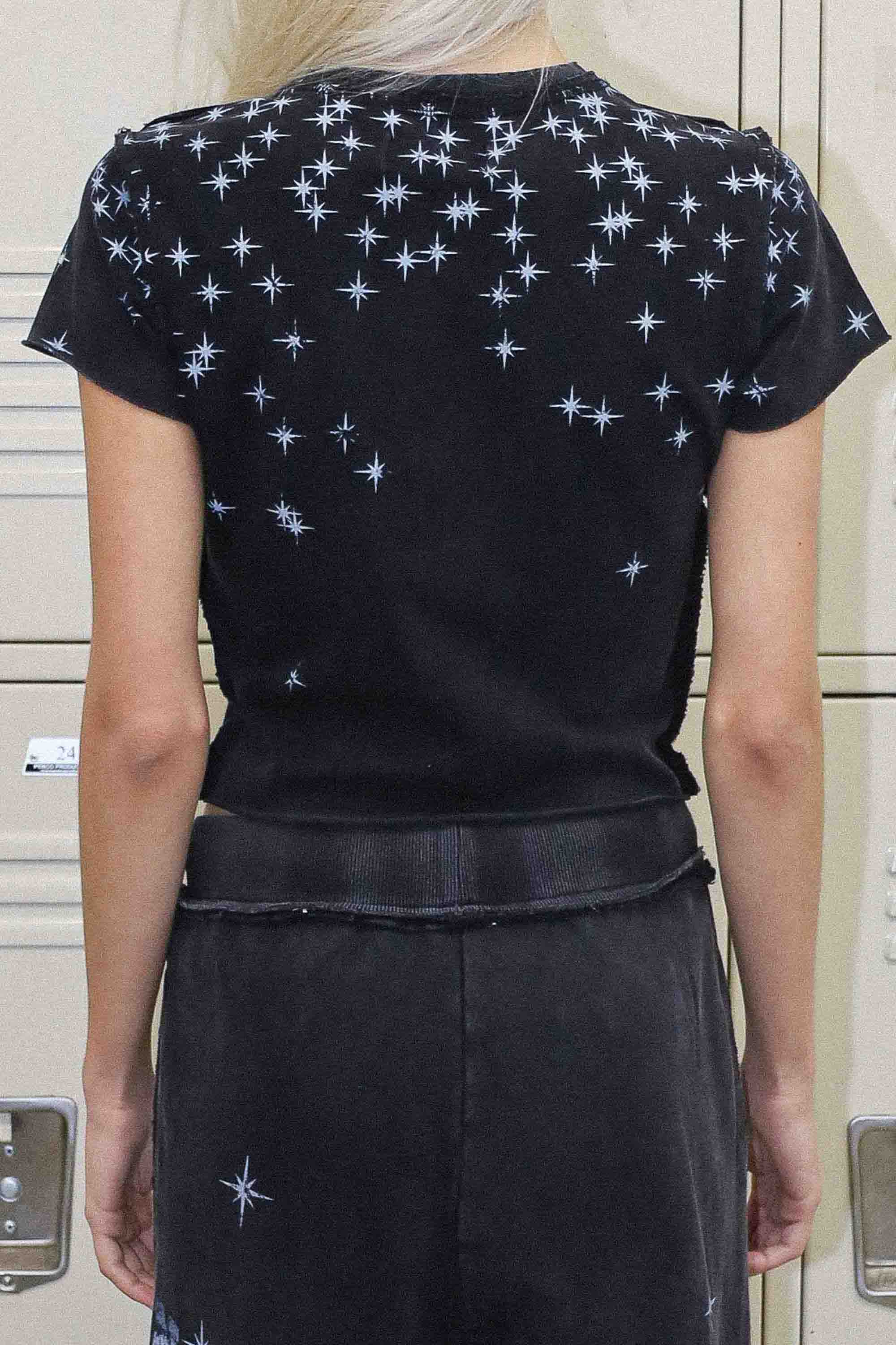 Women's First Row Made in Heaven Stardust Baby Tee Black