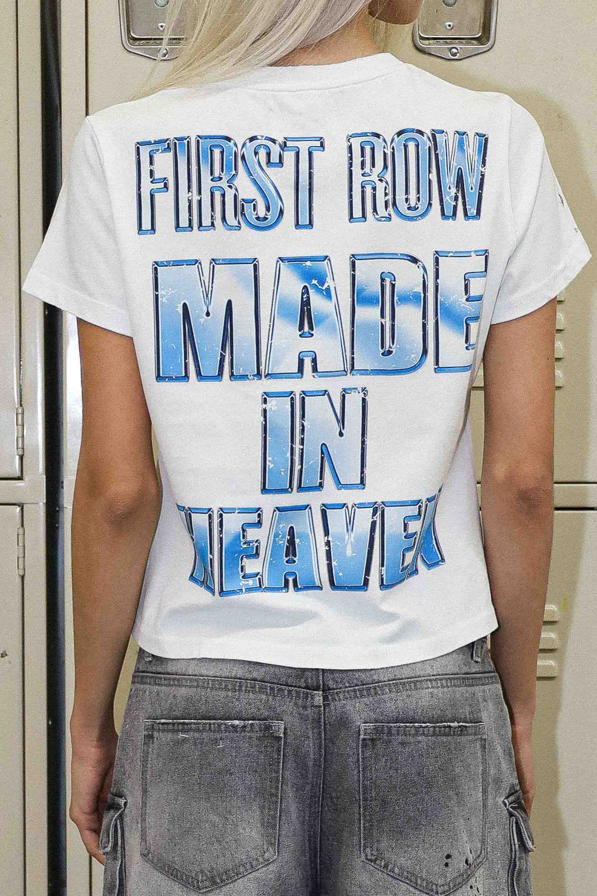 Women's First Row Made in Heaven Baby Angels Tee White