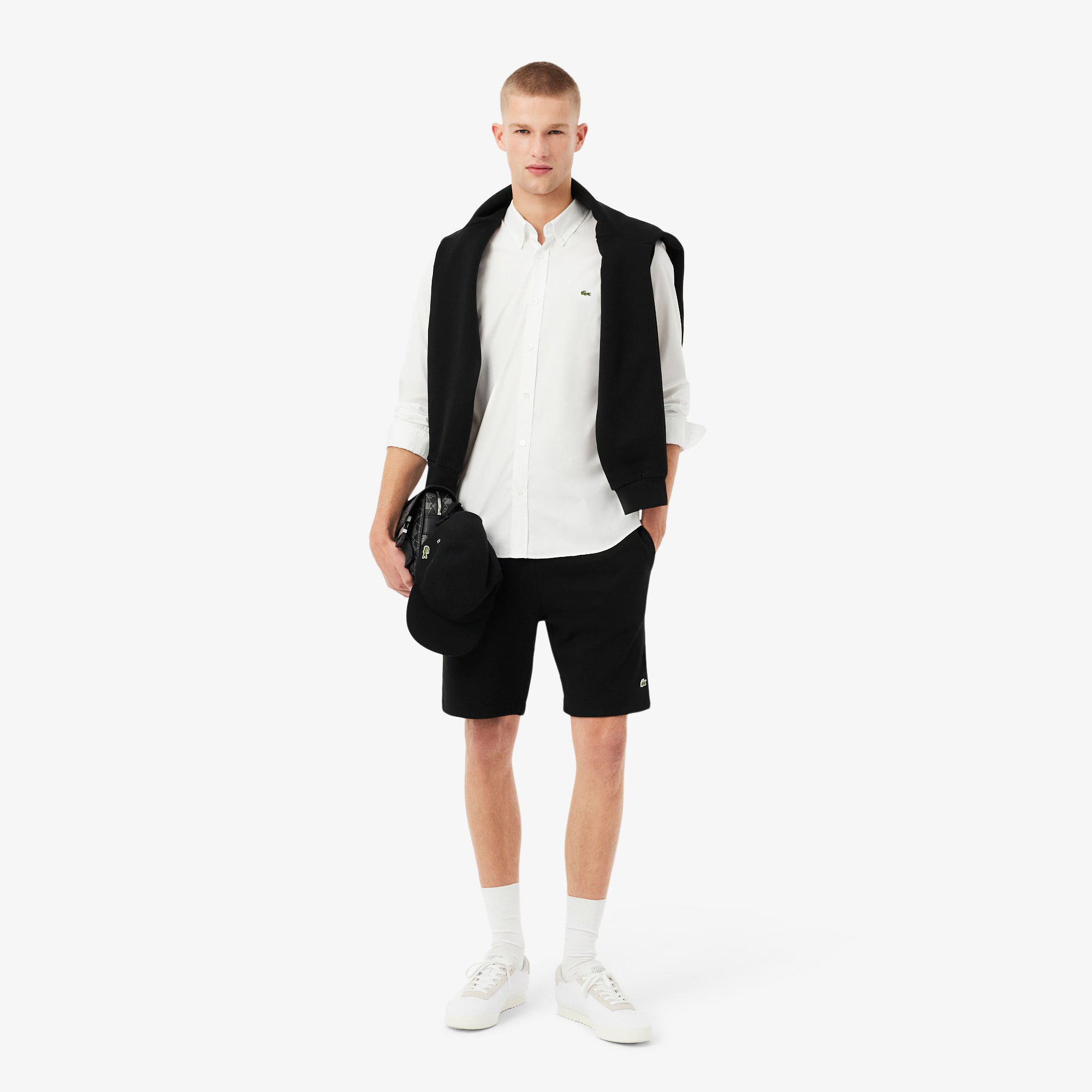 Men's Lacoste Regular Fit Fleece Shorts Black