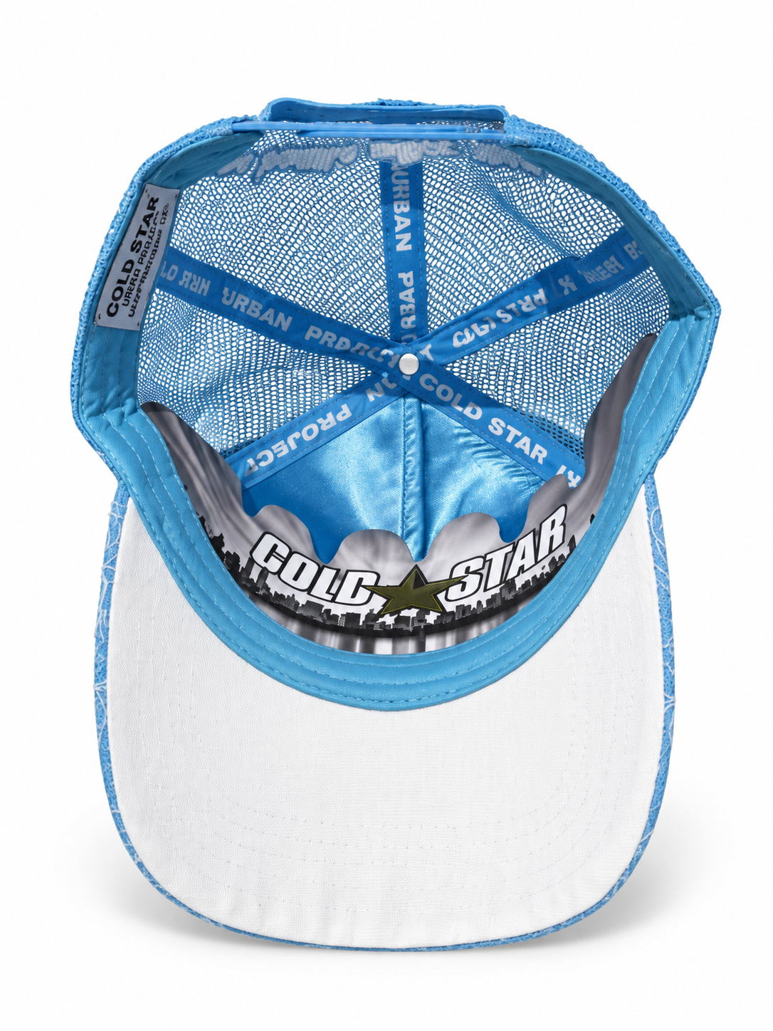 Unisex Gold Star Thug Life Trucker Hat Blue