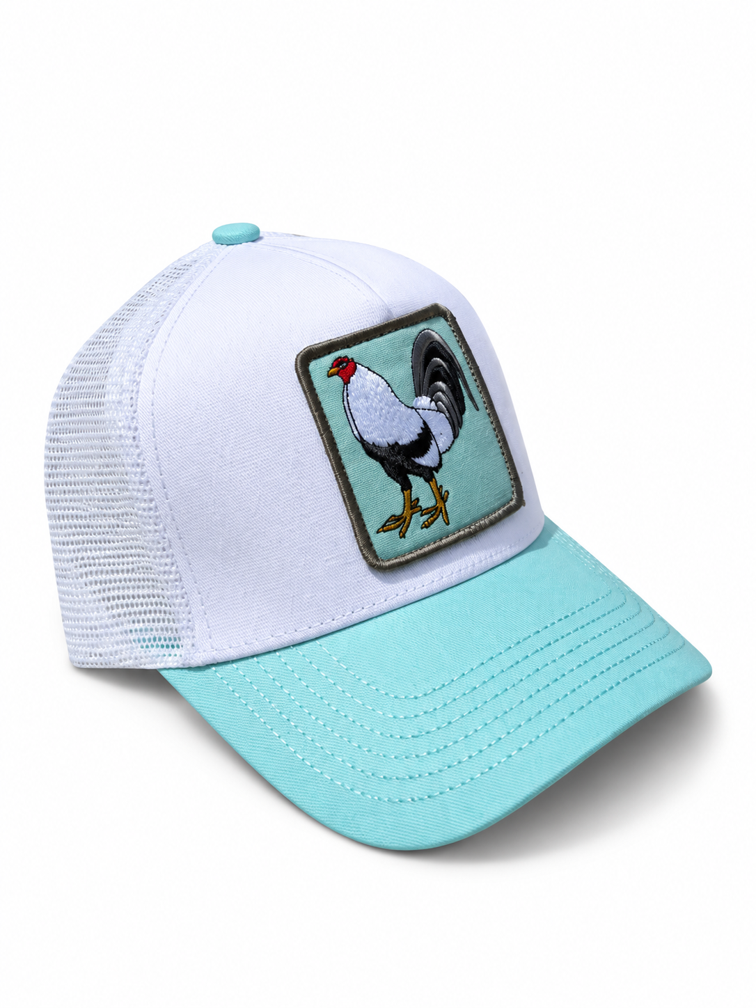 Unisex Gold Star Rooster Trucker Hat Blue GS1349UTCYWH