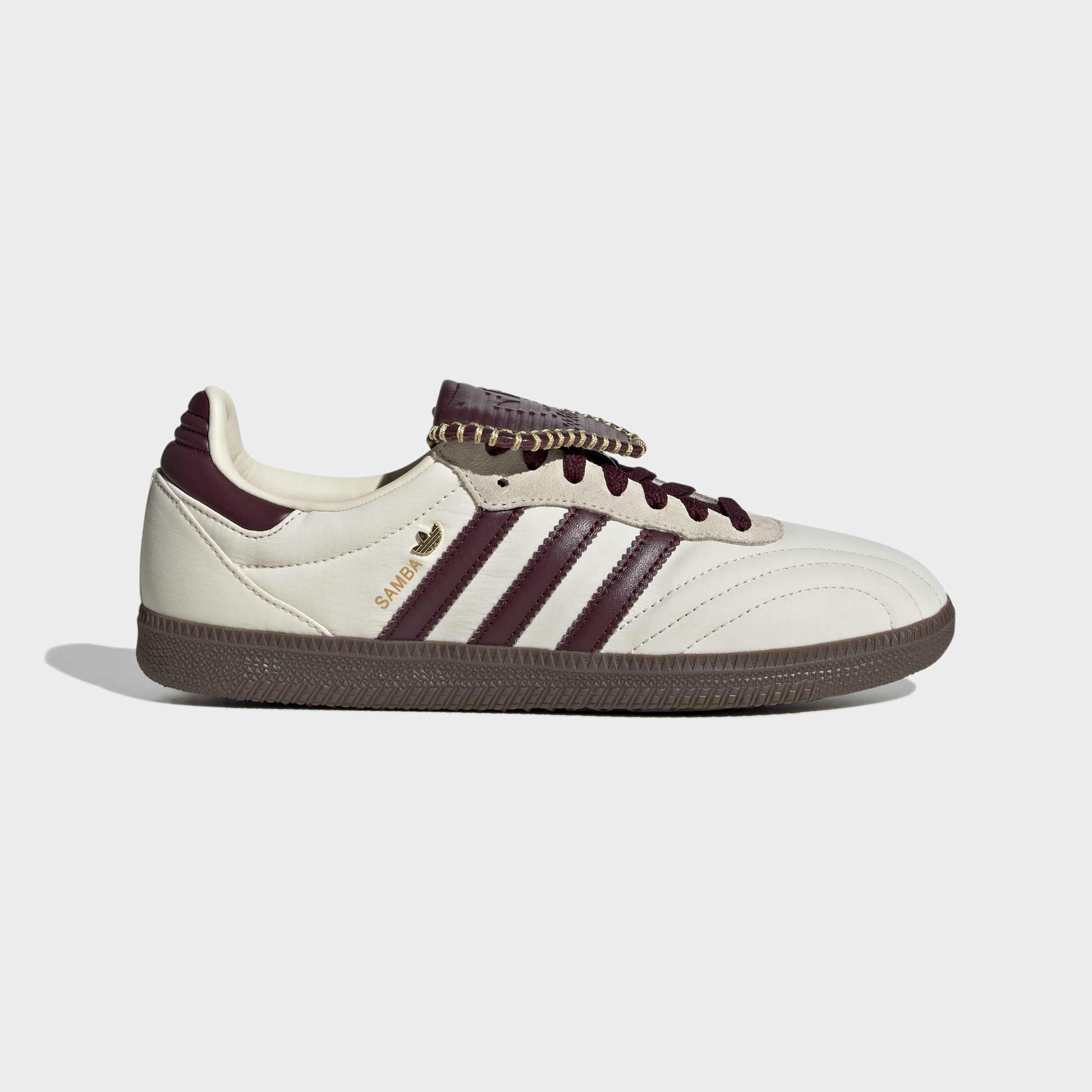 Women's adidas Originals Samba Long Tongue Shoes Cream White / Maroon