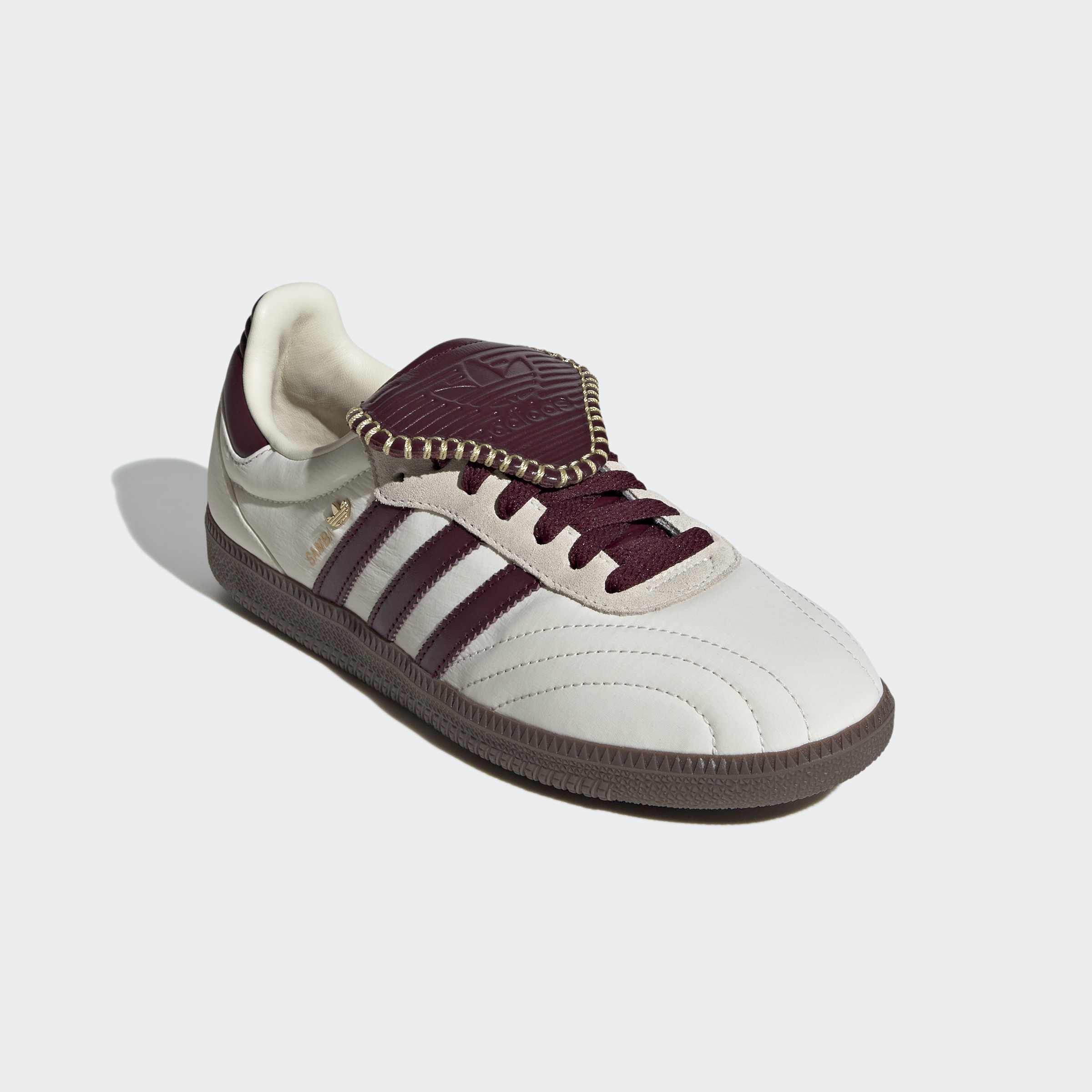 Women's adidas Originals Samba Long Tongue Shoes Cream White / Maroon