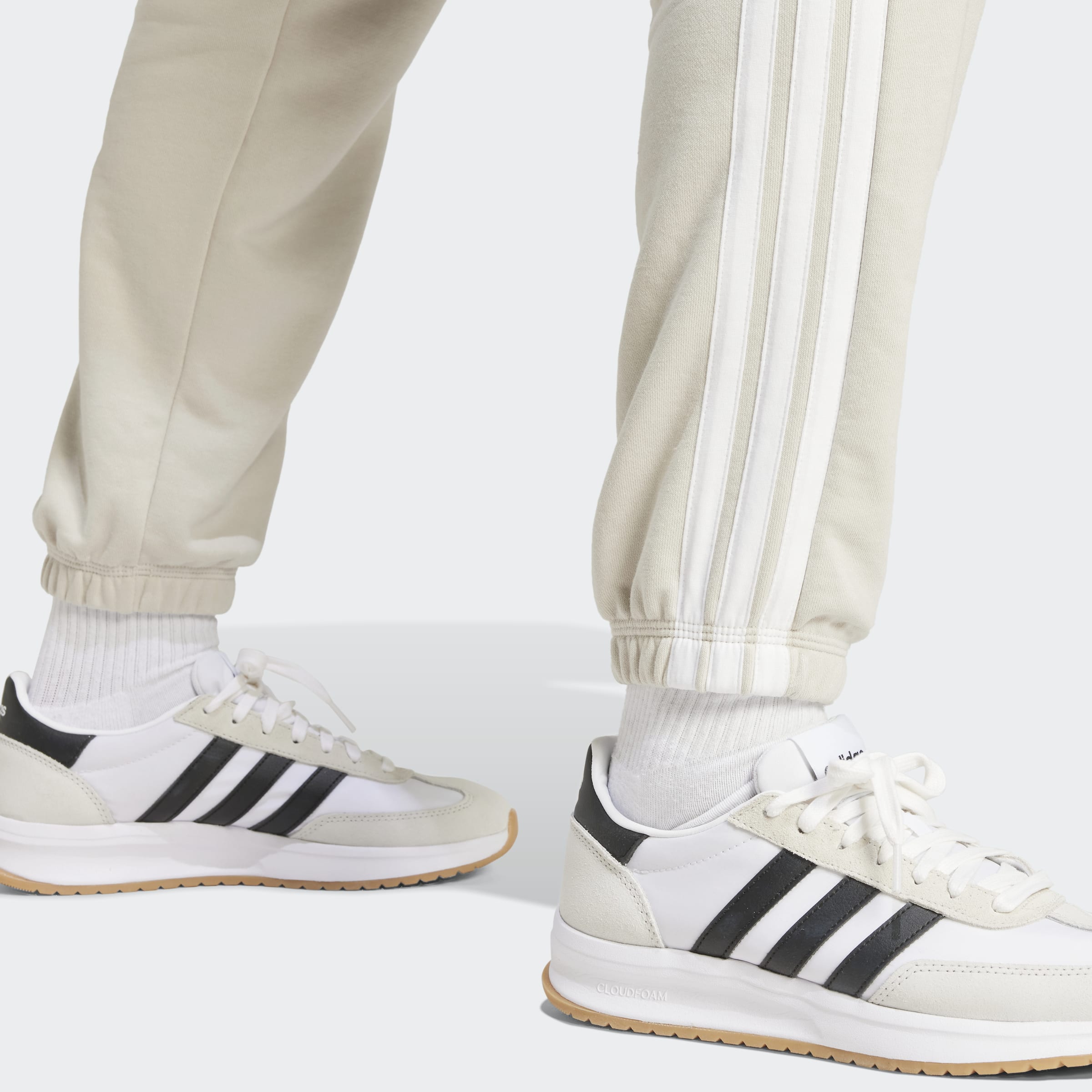 Women's adidas Sportswear Essentials 3-Stripes French Terry Cuffed Pants Beige