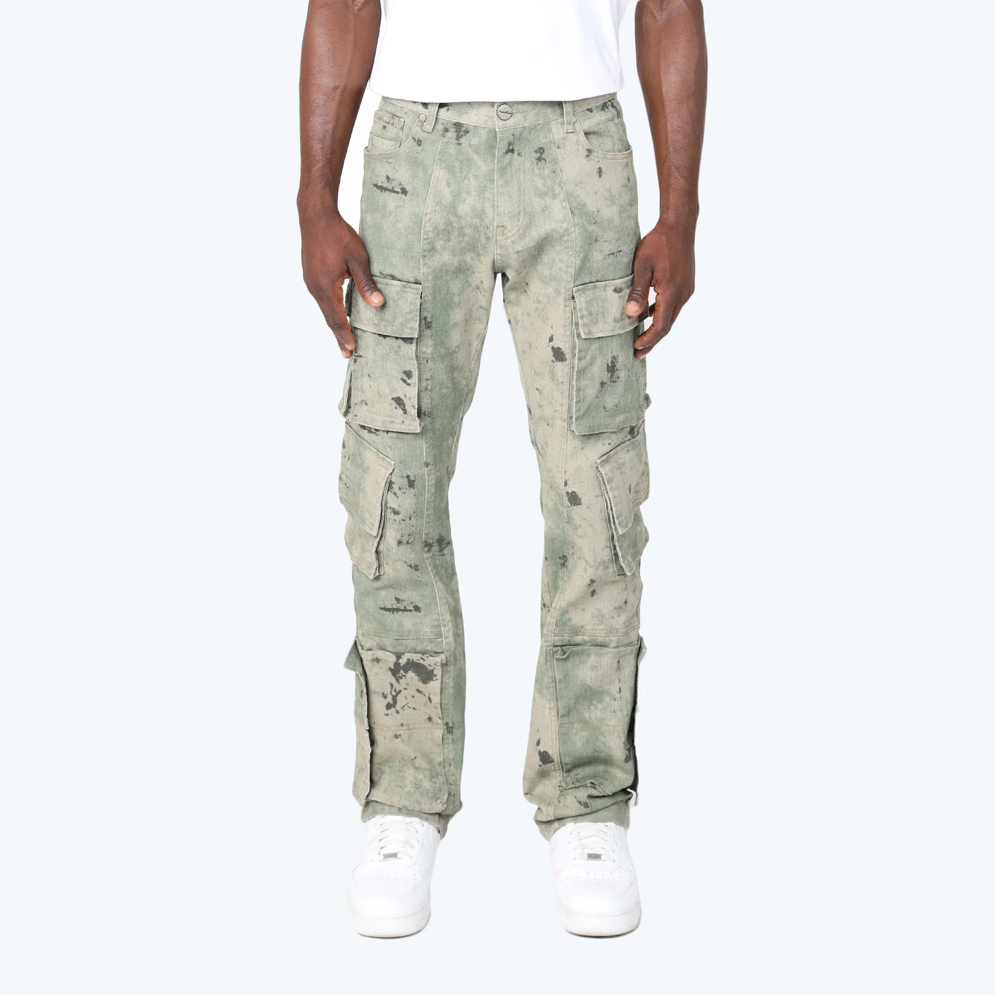 Men's Smoke Rise Straight Utility Splatter Print Twill Pants Solar Olive