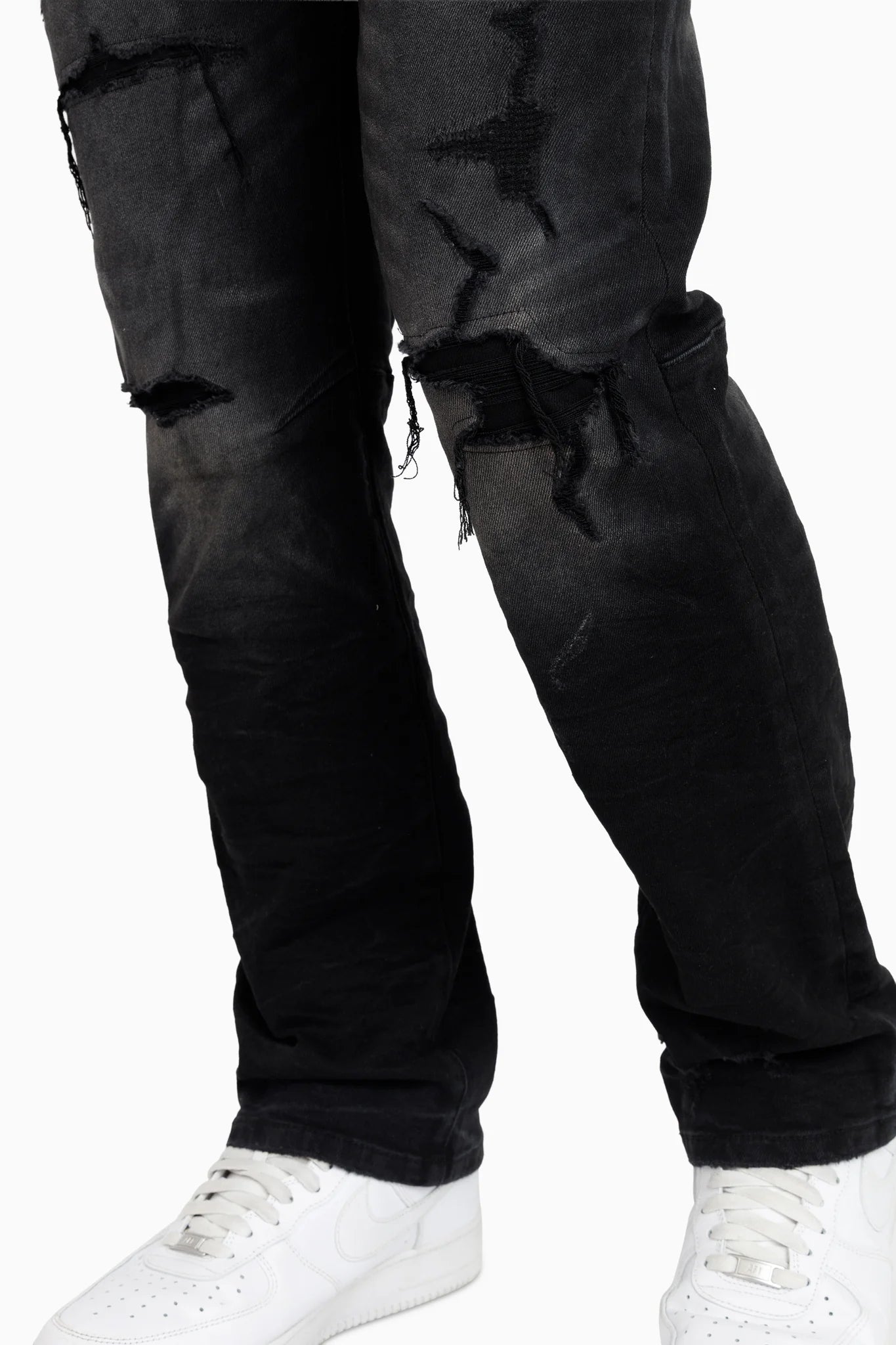 Men's Smoke Rise Heavy Whisker Effect Jeans Tetra Black