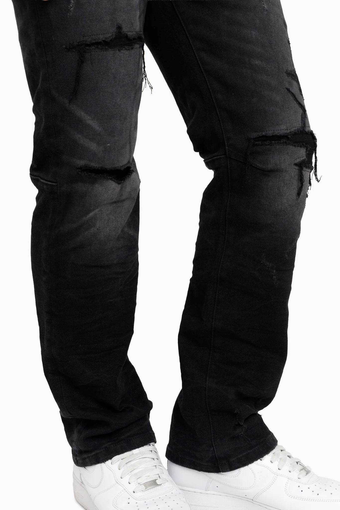 Men's Smoke Rise Heavy Whisker Effect Jeans Tetra Black