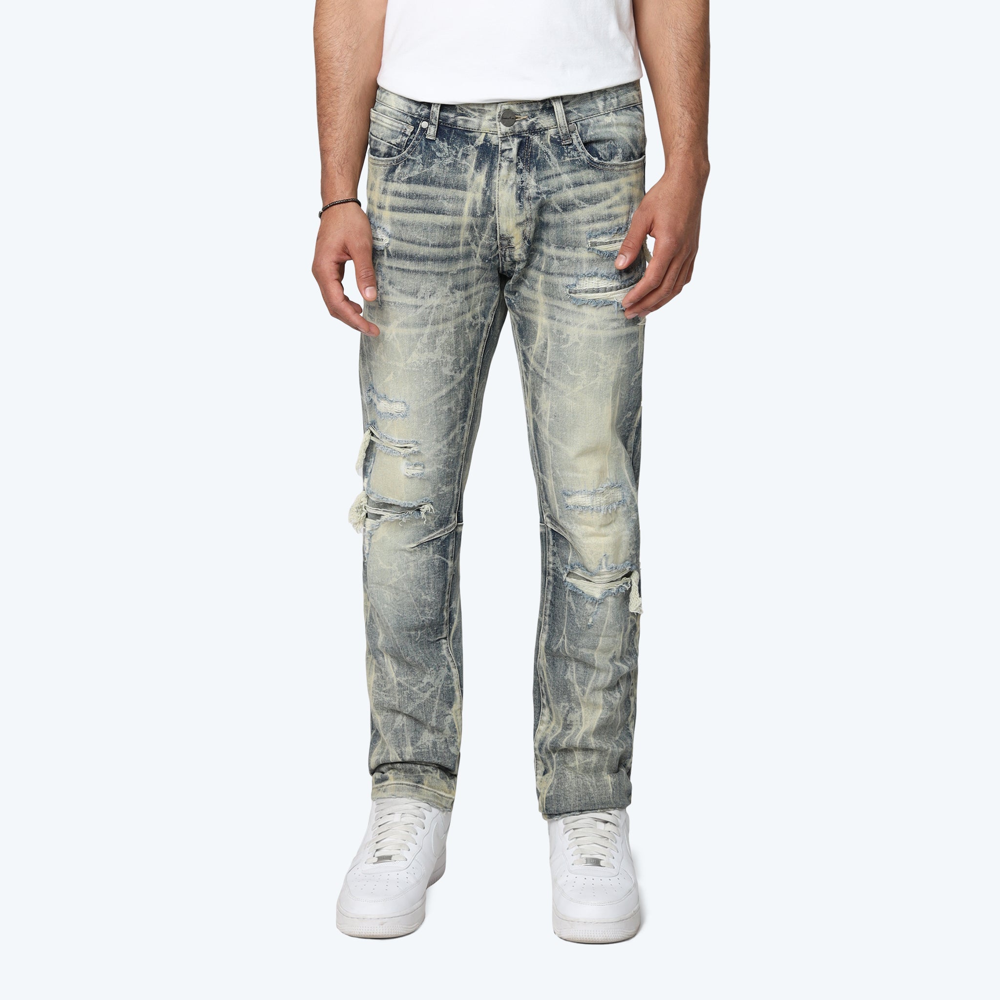 Men's Smoke Rise Slim Gradation Effect Jeans Kelly Blue