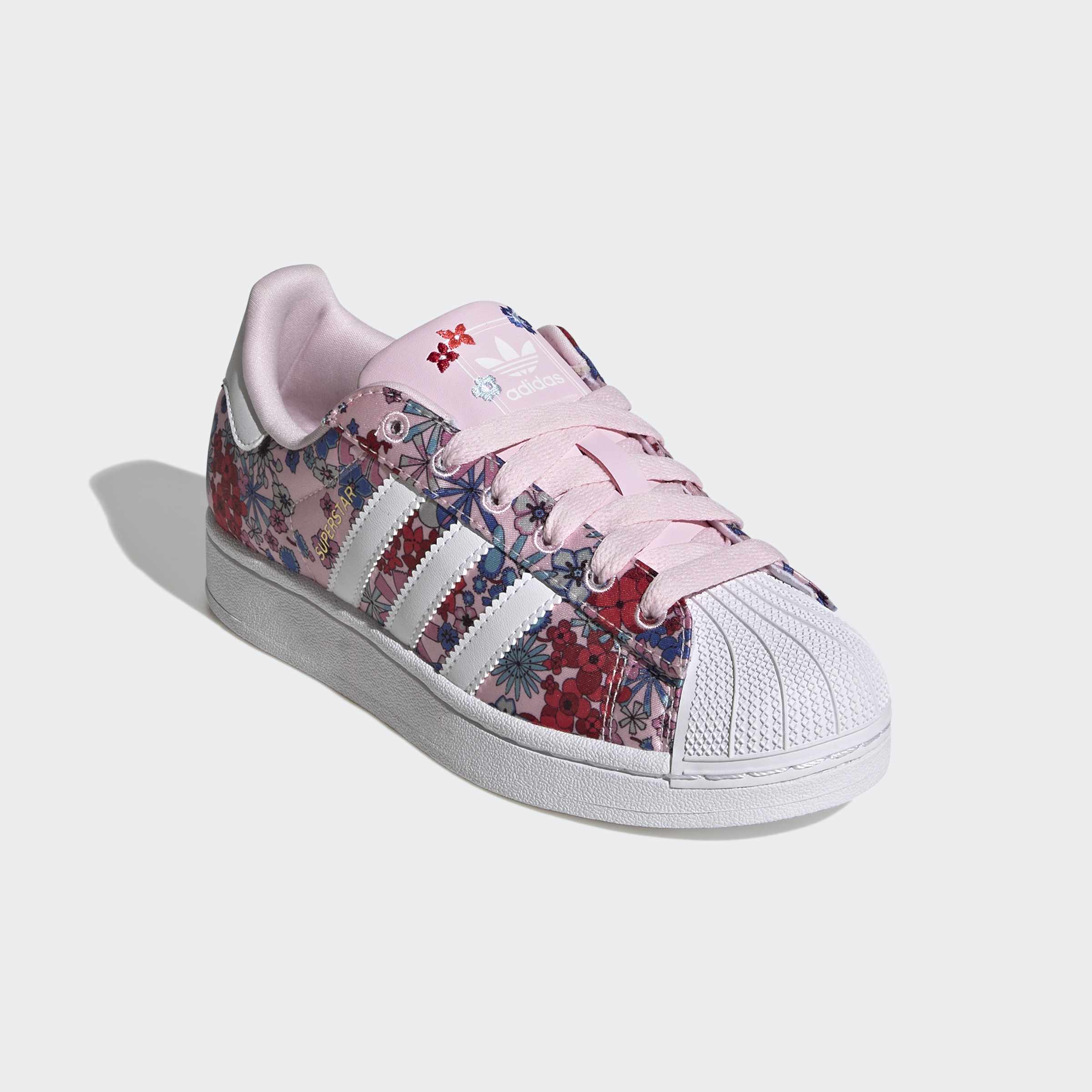 Big Kids adidas Originals Superstar II x Liberty London Shoes Clear Pink