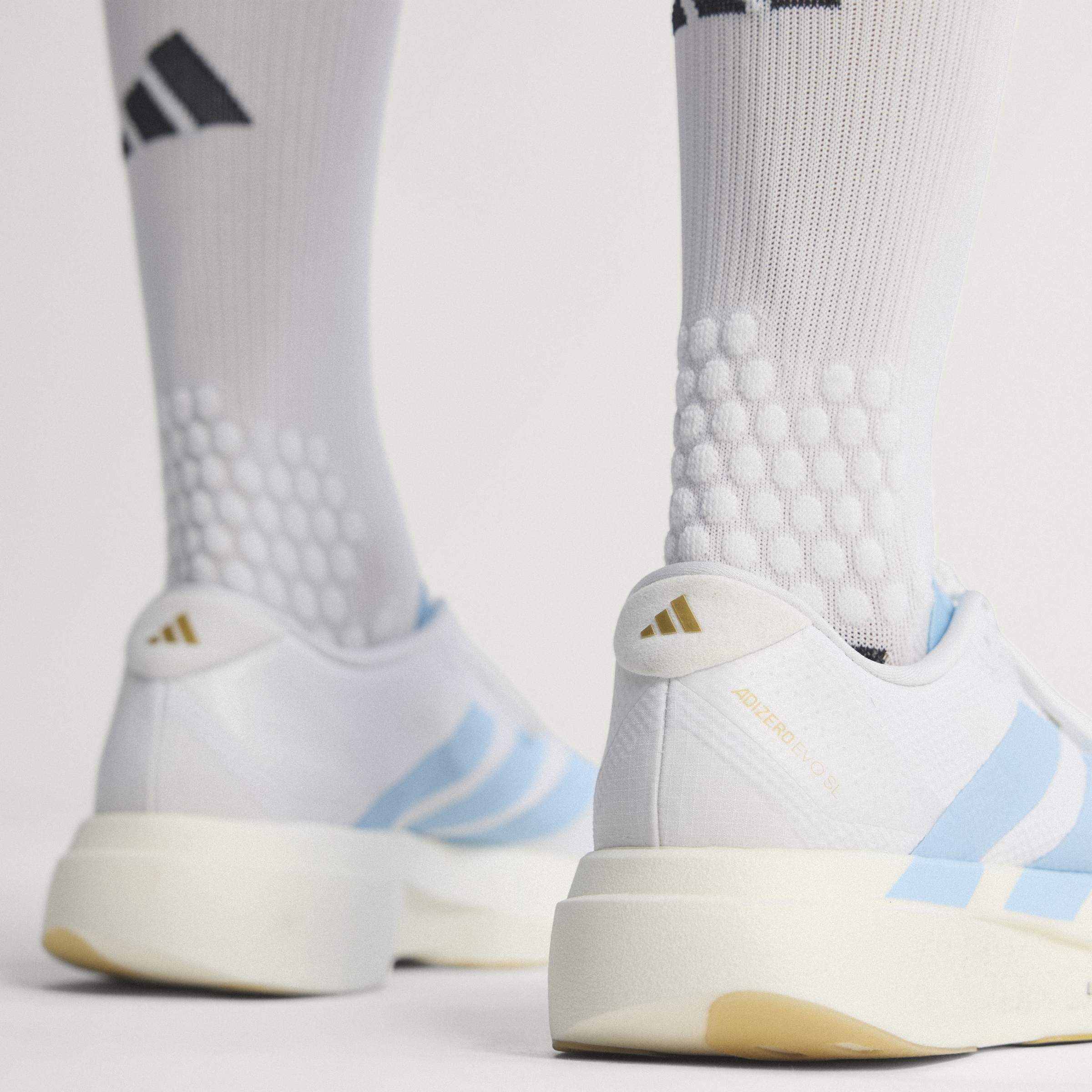 Men's adidas Running Adizero Evo SL Woven Shoes Cloud White / Clear Blue