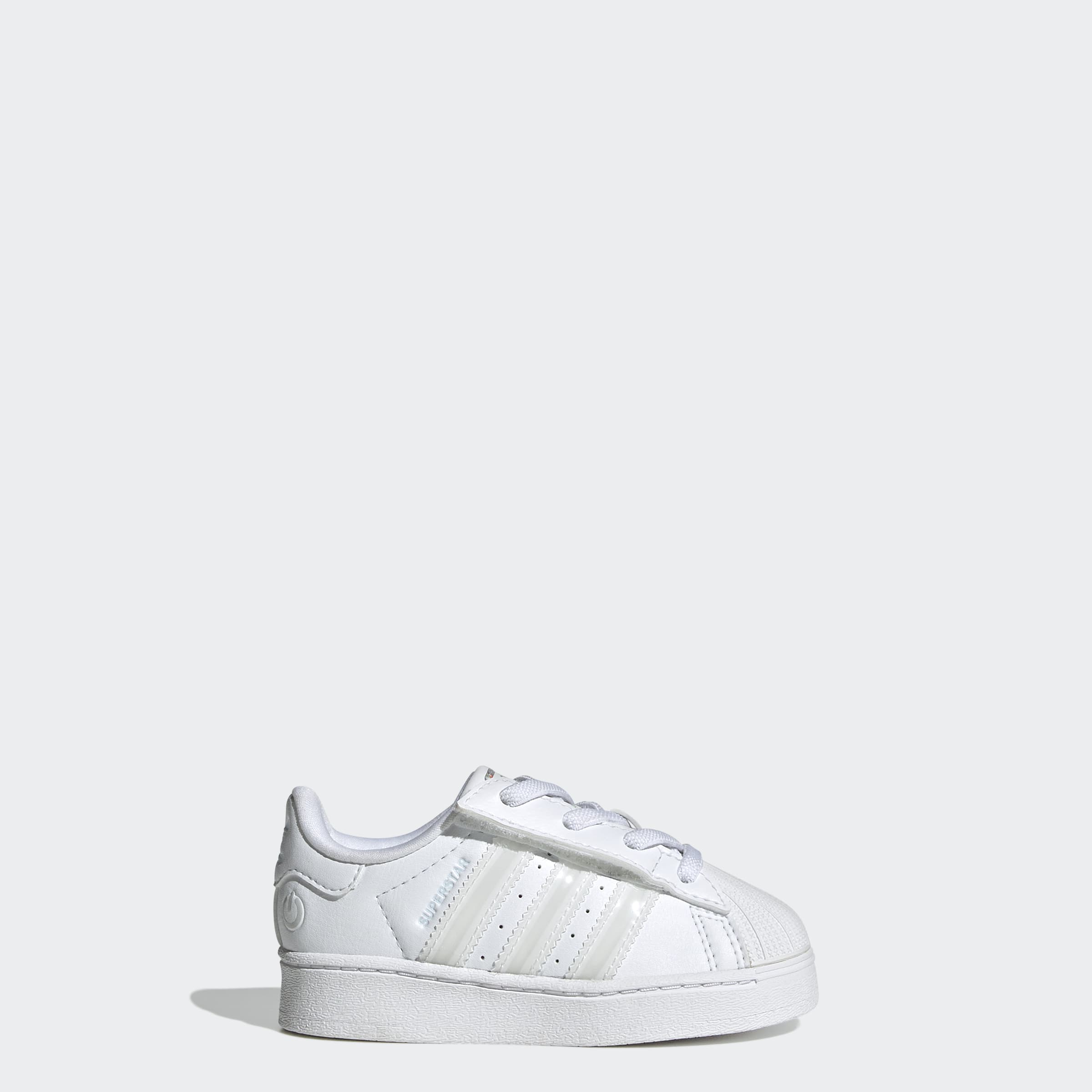 Toddlers adidas Originals Superstar LED Lights Comfort Closure Elastic Lace Shoes Cloud White