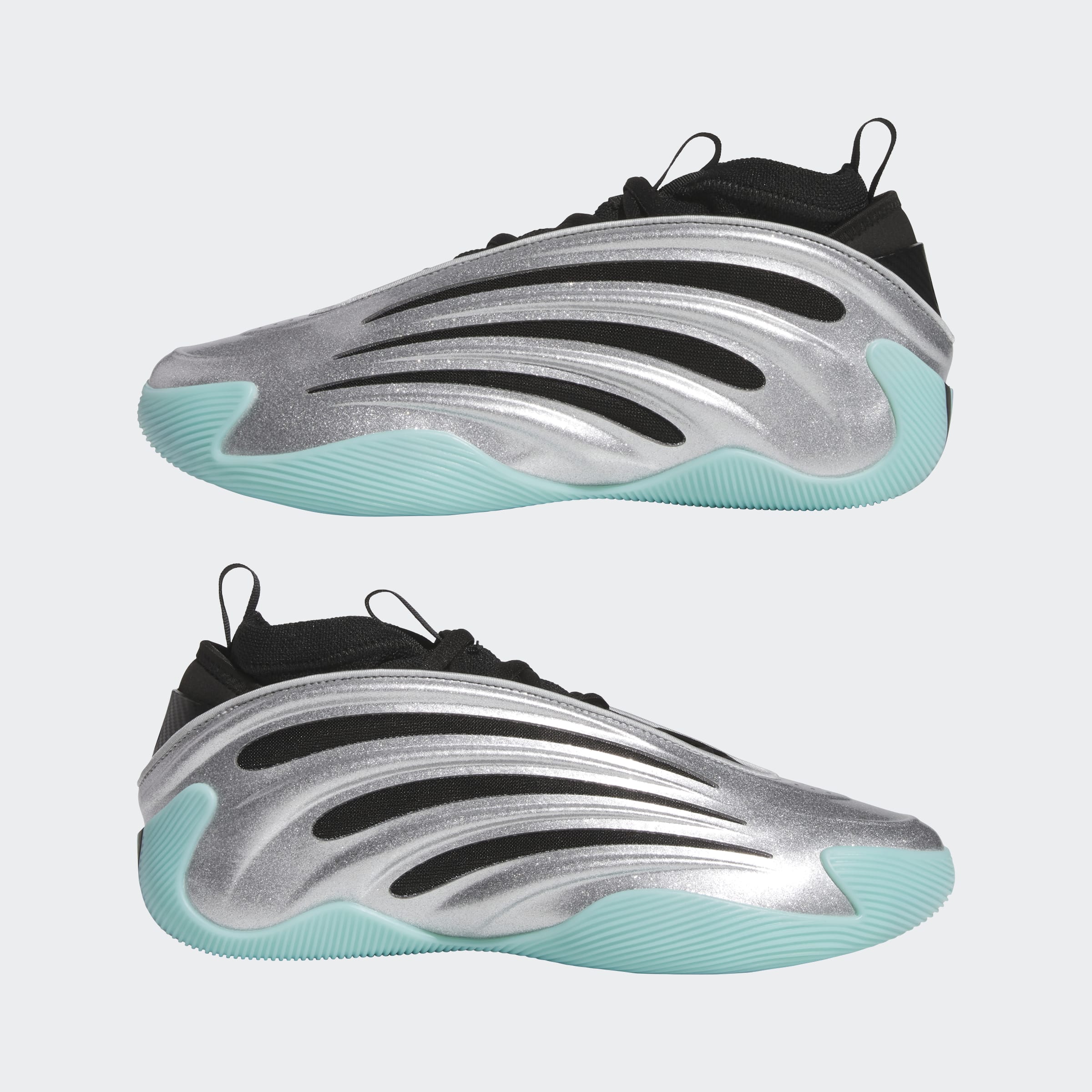 Men's adidas Basketball Harden Vol. 9 Shoes Silver Metallic / Core Black / Flash Aqua