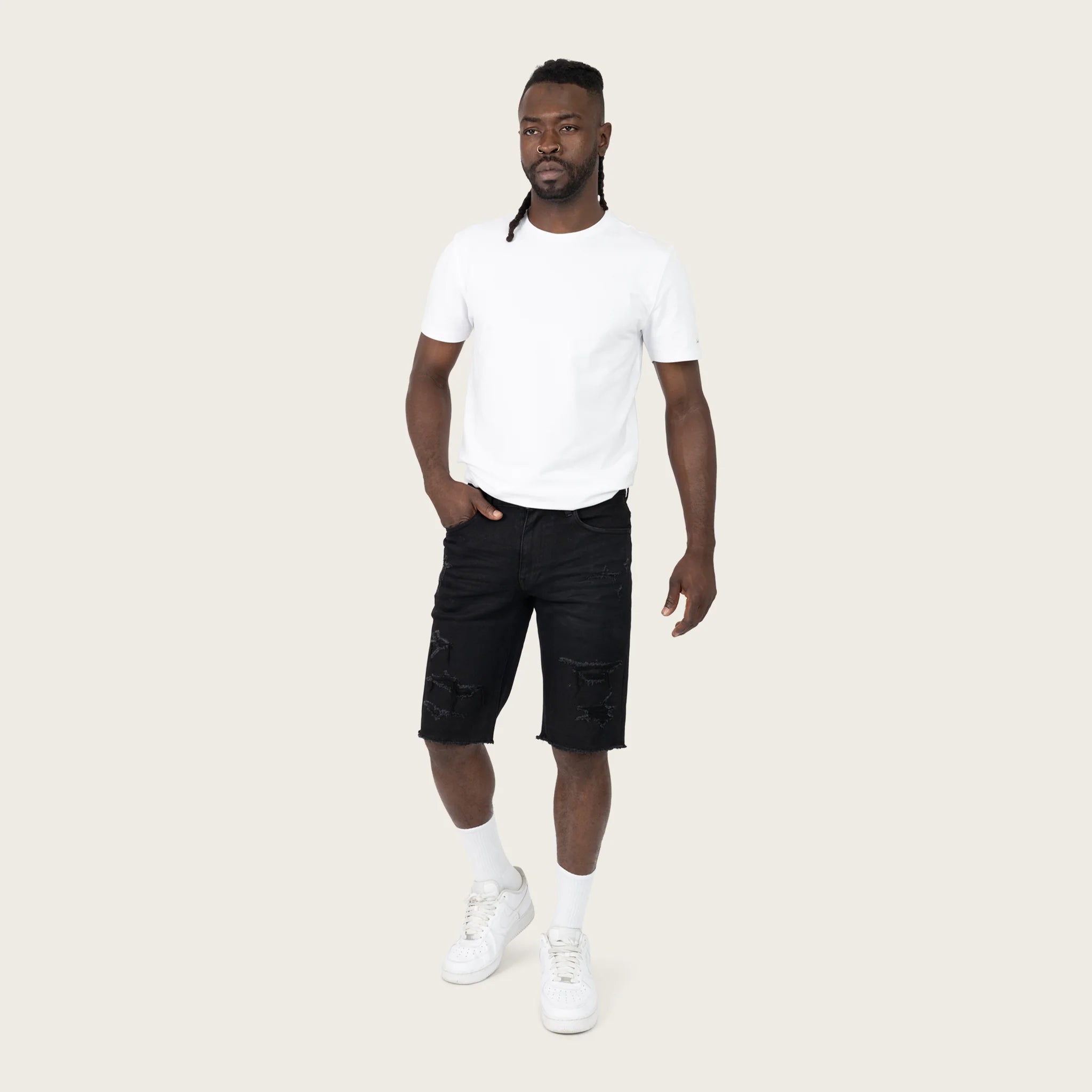 Men's Smoke Rise 12" Slim Essential Jean Shorts Glow Black