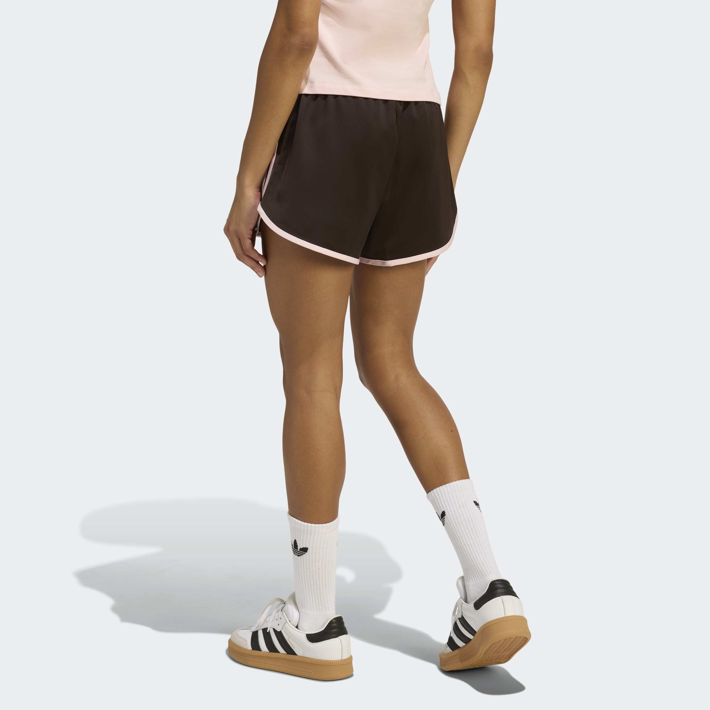 Women's adidas Originals 3-Stripes Sprinter Shorts Aurora Coffee