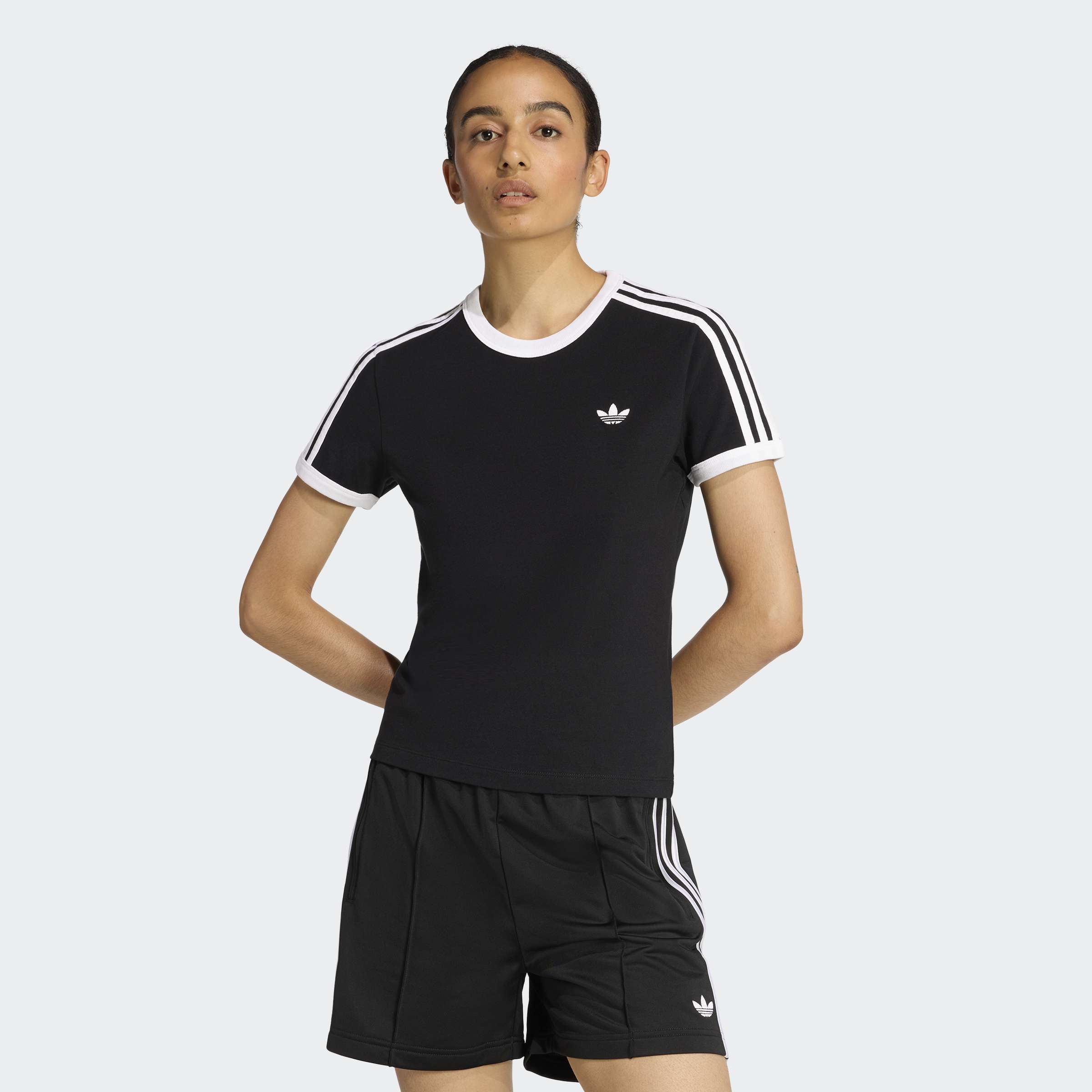 Women's adidas Originals 3-Stripes Slim Tee Black