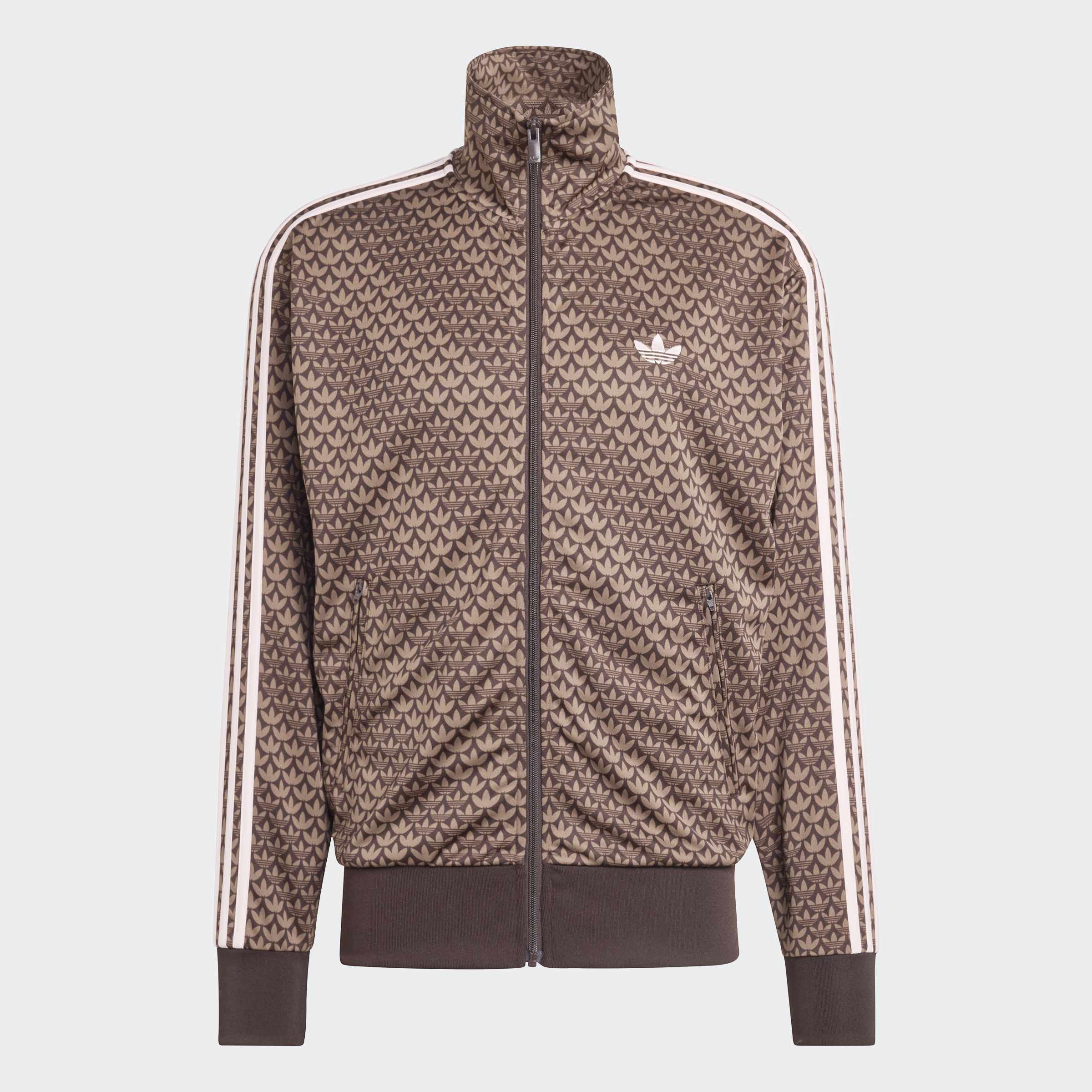 Men's adidas Originals Firebird Loose Monogram Track Jacket Aurora Coffee