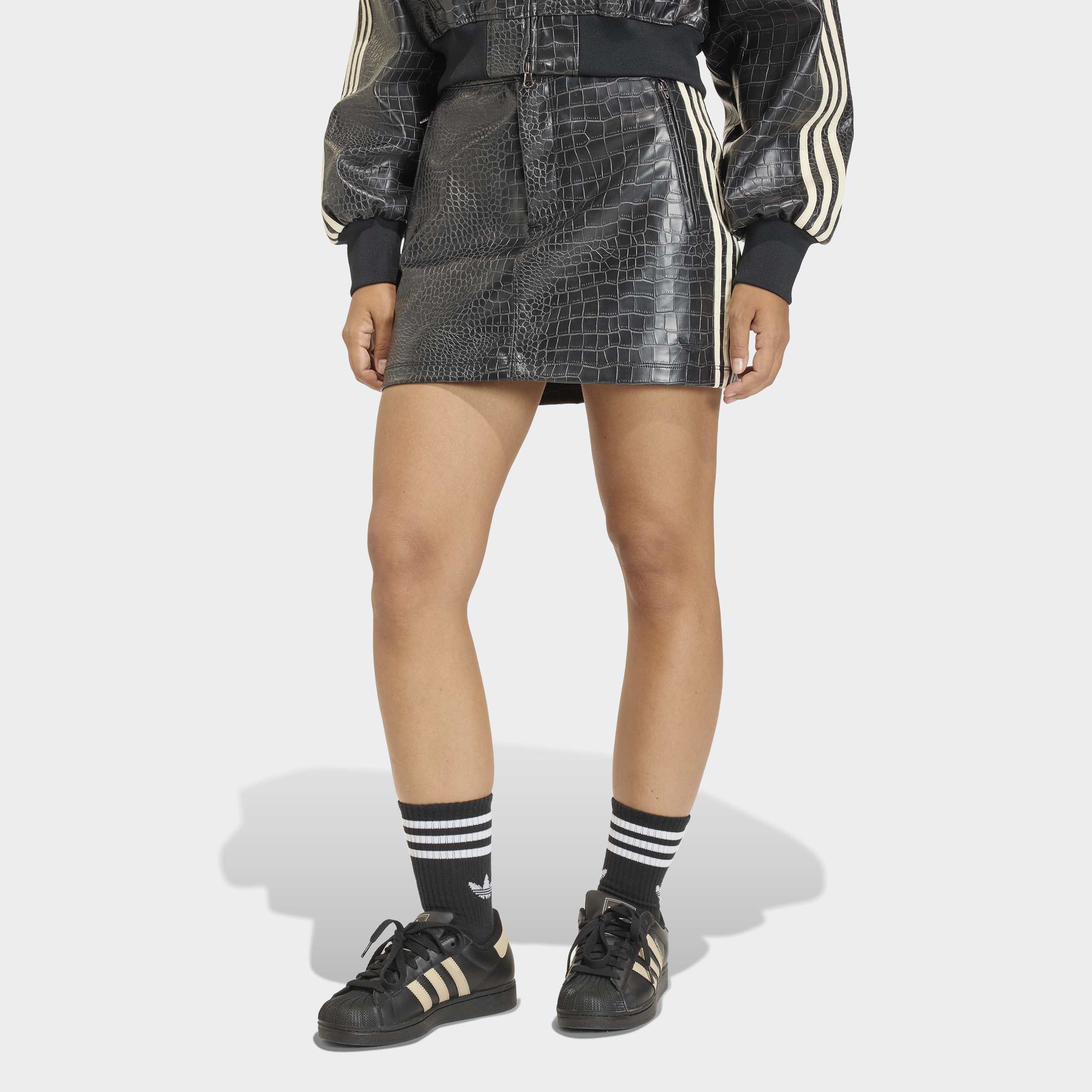 Women's adidas Originals Pleather Mini Skirt Black