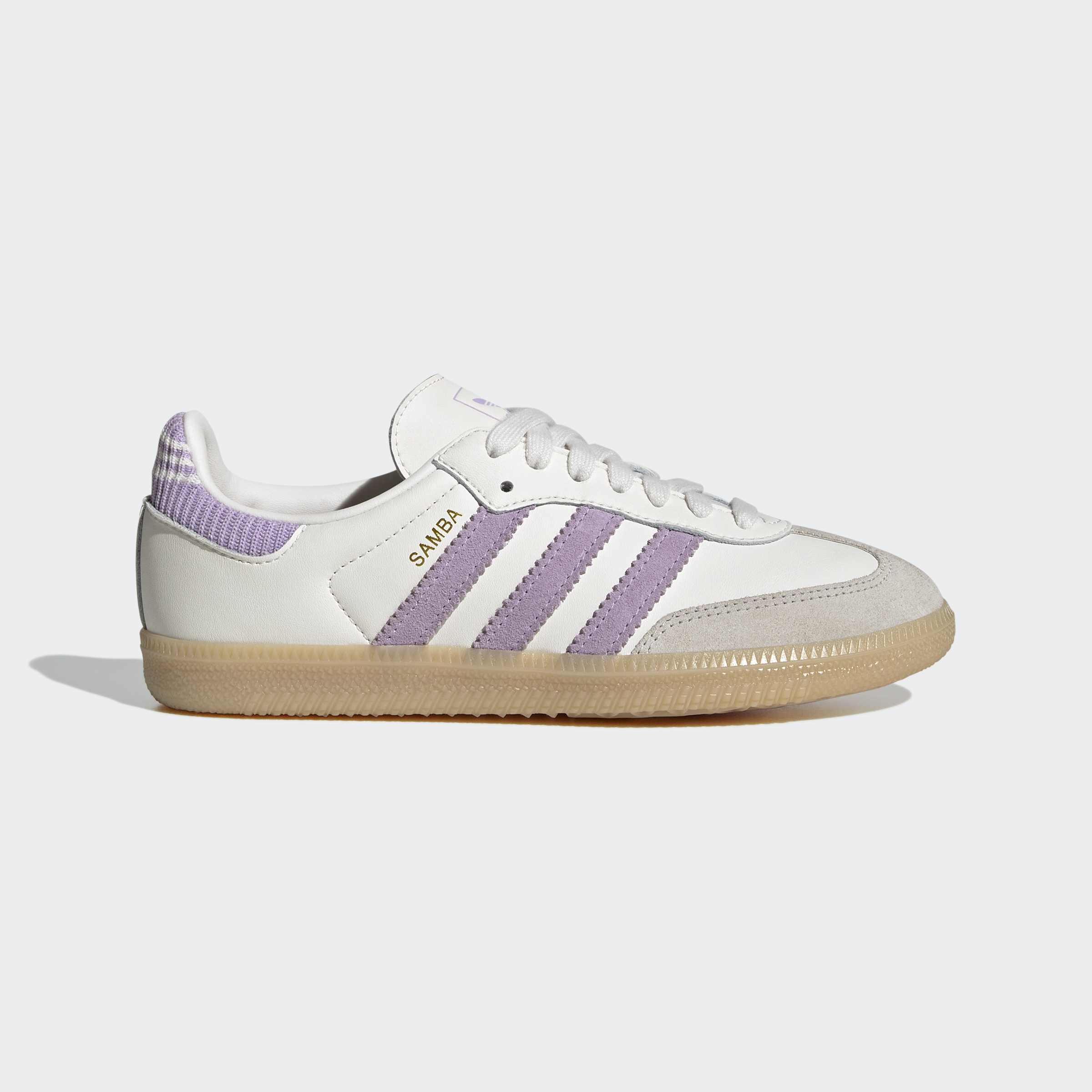 Big Kids adidas Originals Samba OG Shoes Cloud White / Powder Plum