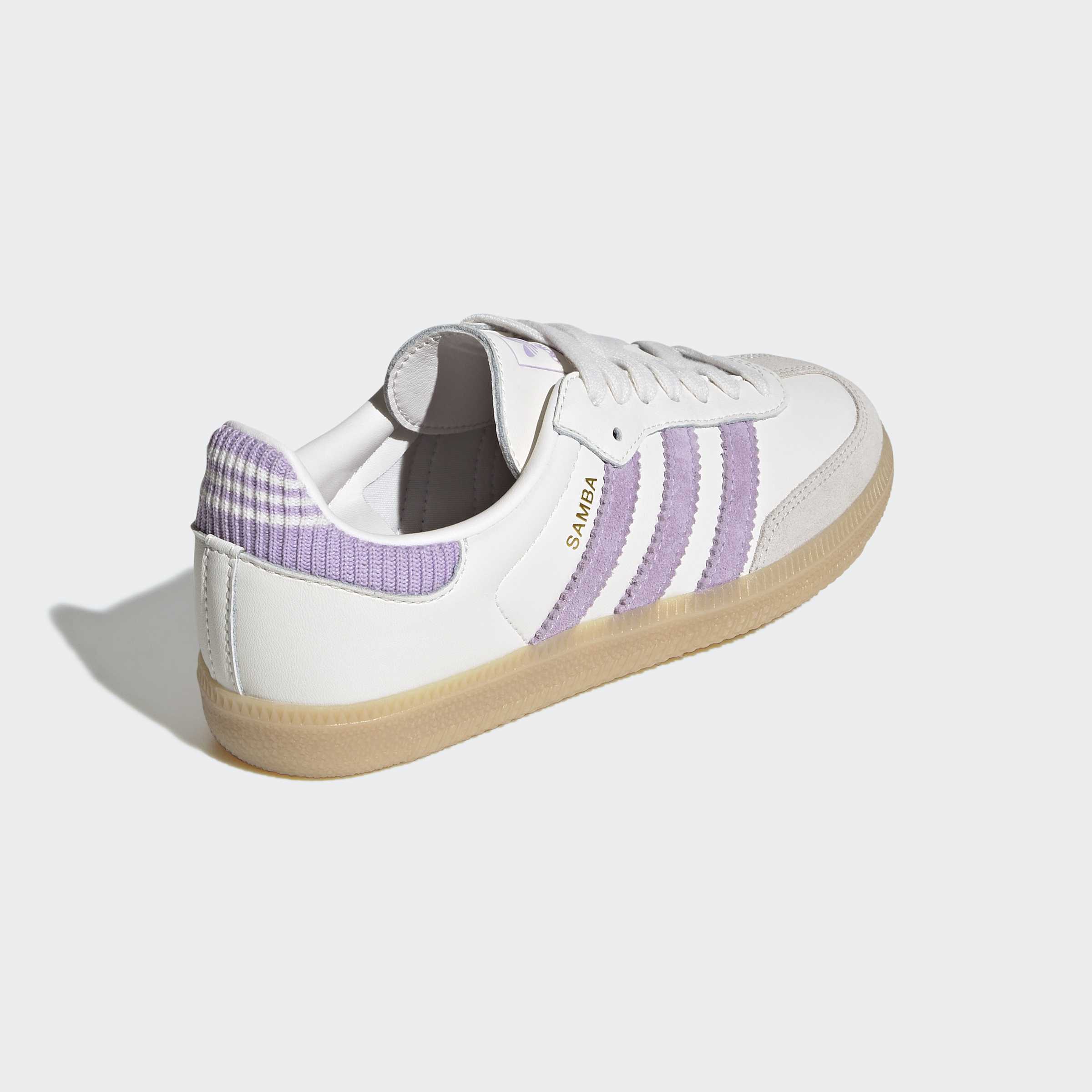 Big Kids adidas Originals Samba OG Shoes Cloud White / Powder Plum