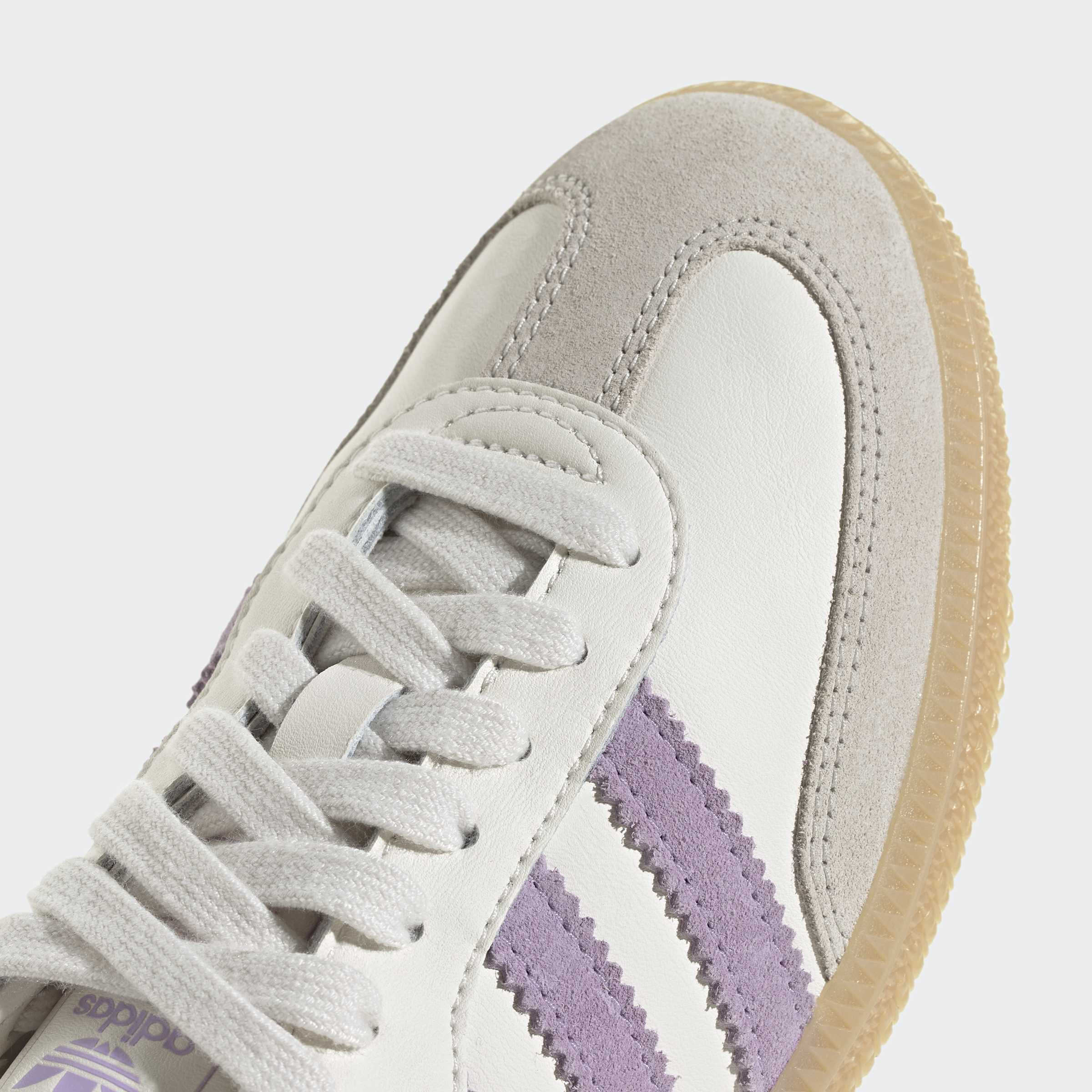 Big Kids adidas Originals Samba OG Shoes Cloud White / Powder Plum