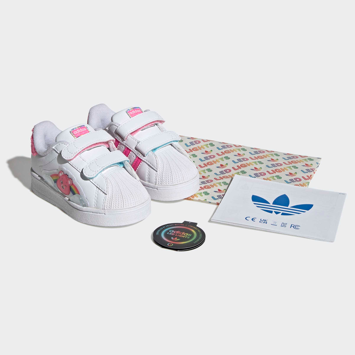 Toddlers adidas x Care Bears Superstar LED Lights Comfort Closure Shoes White