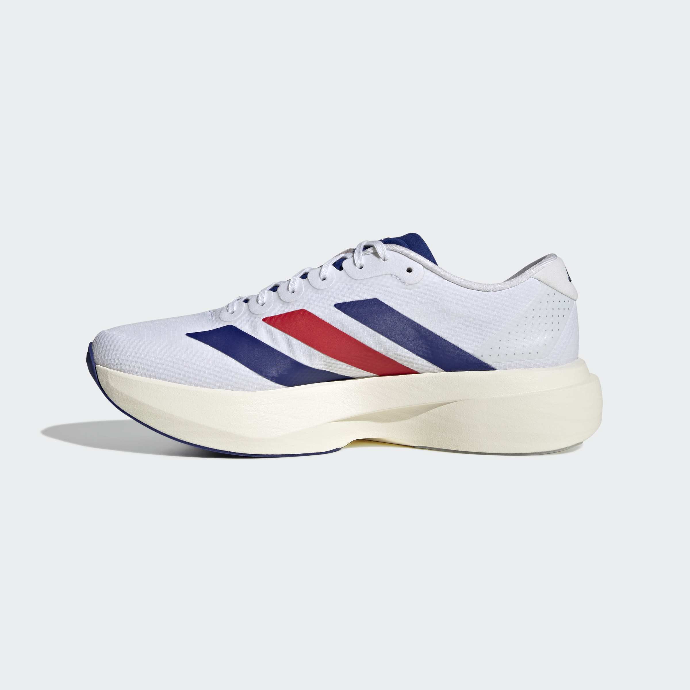 Men's adidas Running Adizero Evo SL Woven Shoes Cloud White / Mystery Ink / Pure Ruby