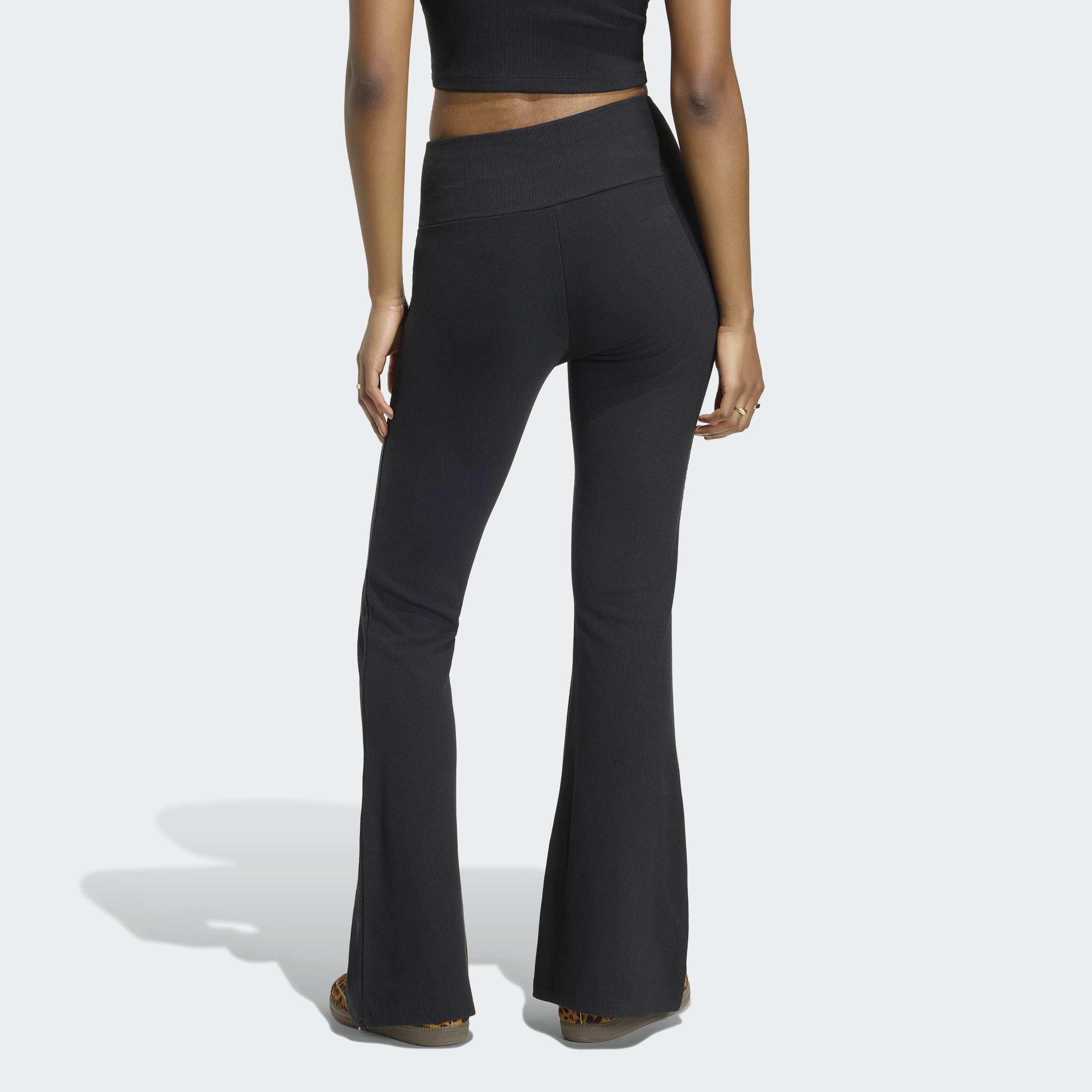 Women's adidas Originals Essentials Rib Flared Leggings Black