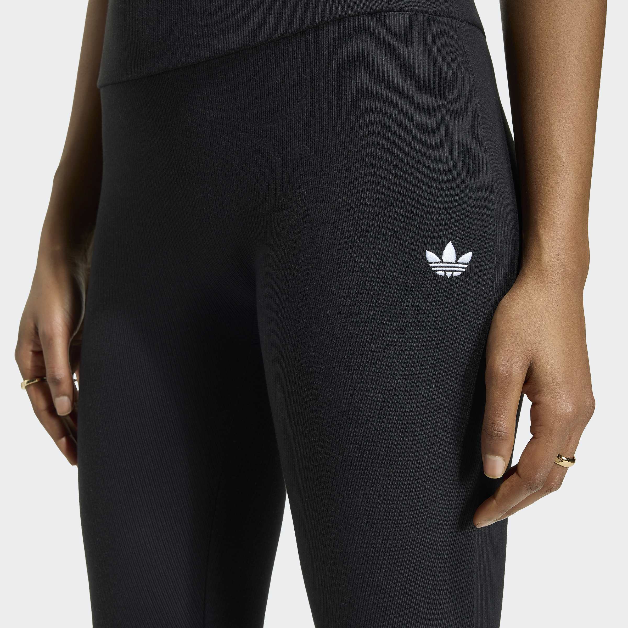 Women's adidas Originals Essentials Rib Flared Leggings Black