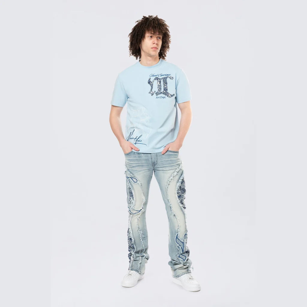 Men's Smoke Rise Tapestry Patch SS Tee Cerulean