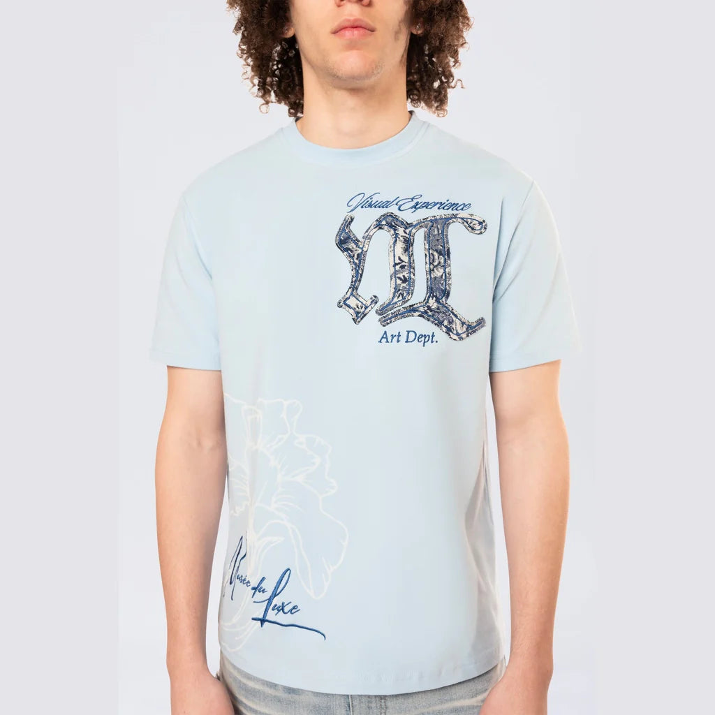 Men's Smoke Rise Tapestry Patch SS Tee Cerulean