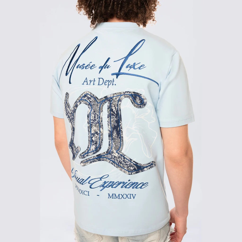 Men's Smoke Rise Tapestry Patch SS Tee Cerulean