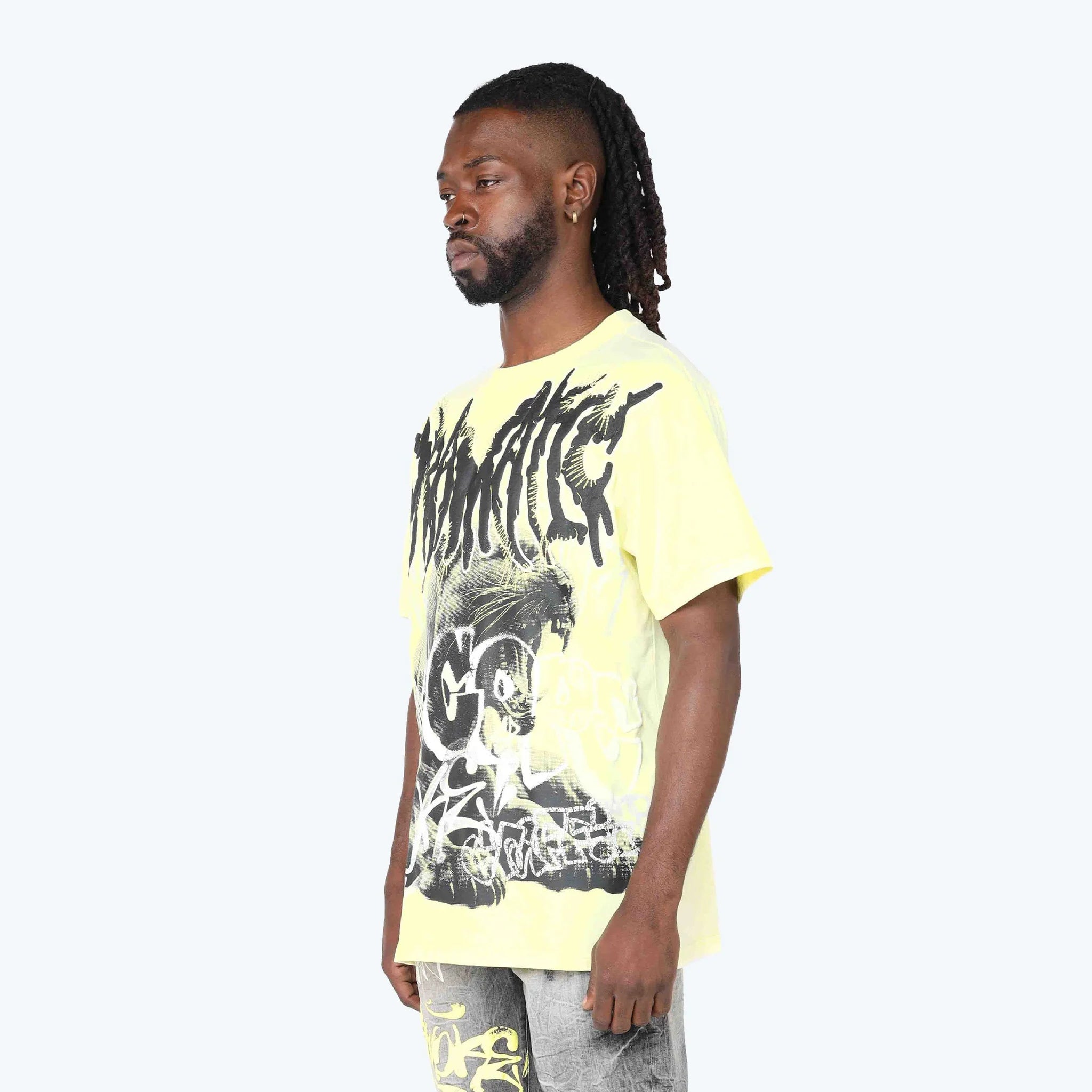 Men's Smoke Rise Oversized Dystopia T-Shirt Wax Yellow