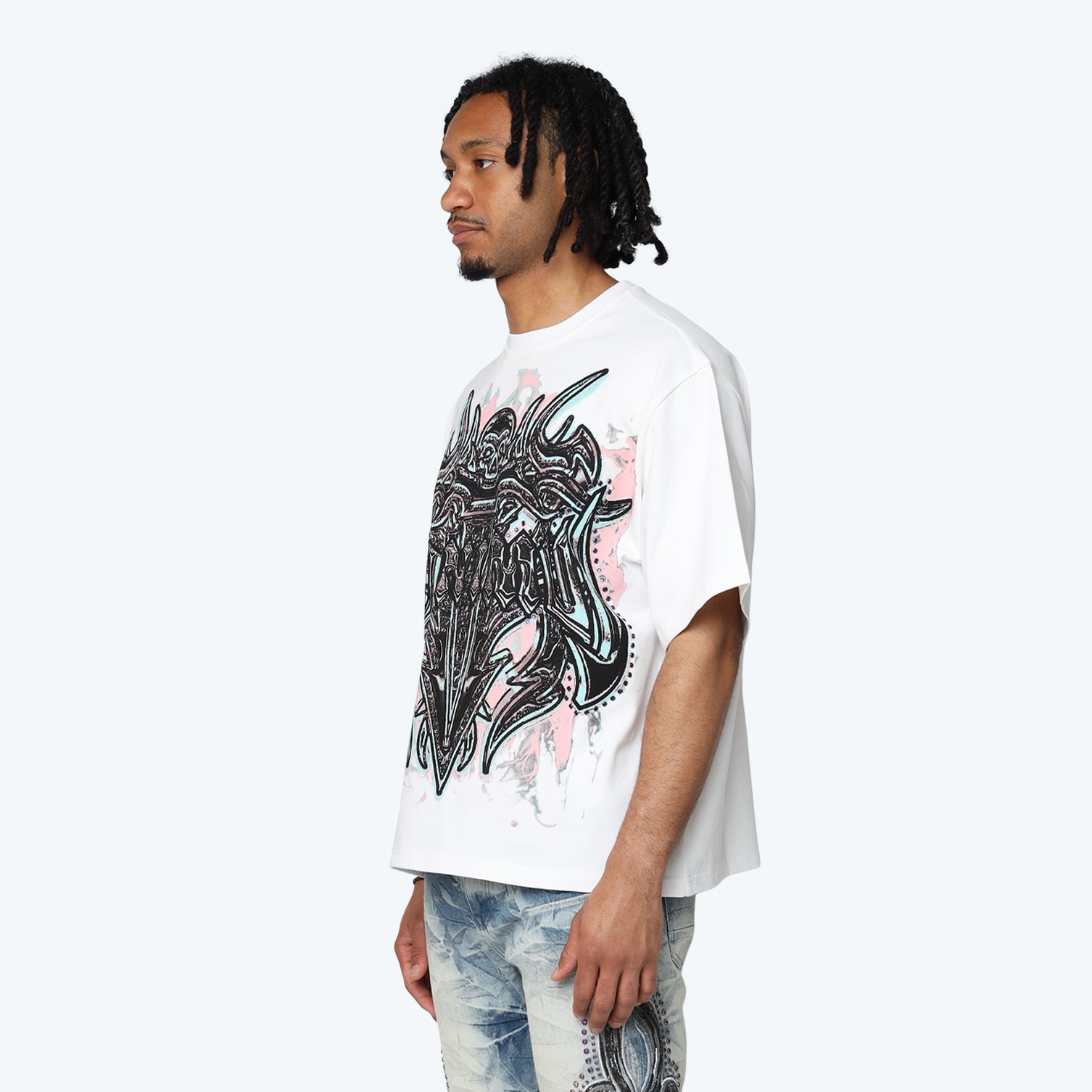 Men's Smoke Rise Wide Cropped Luminous T-Shirt White